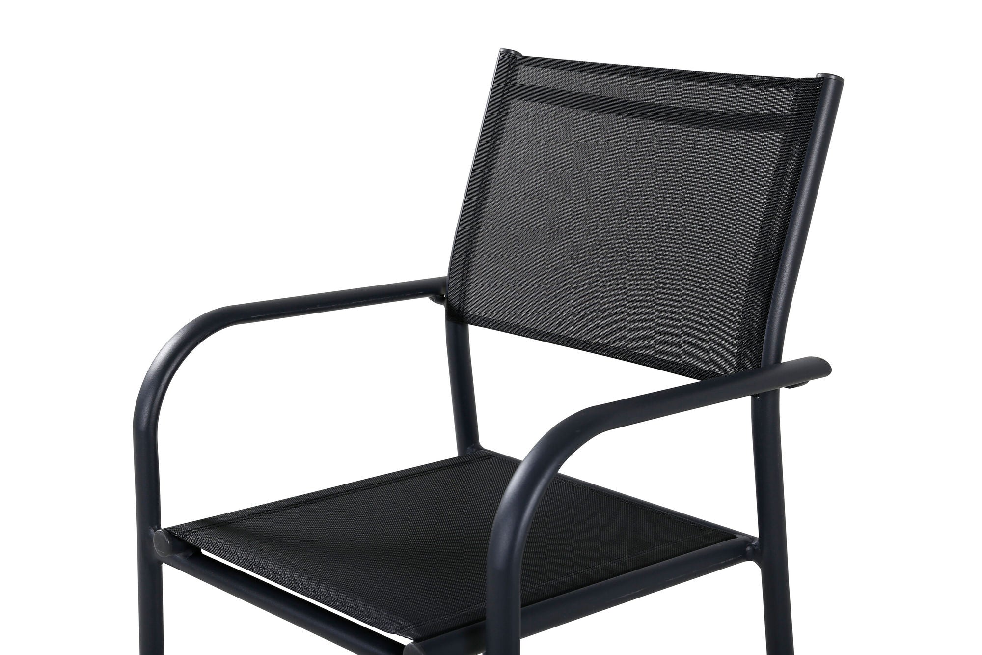 Venture Home Santorini Arm stol (Stackable) 2-pack - Black Alu / Black Textilene