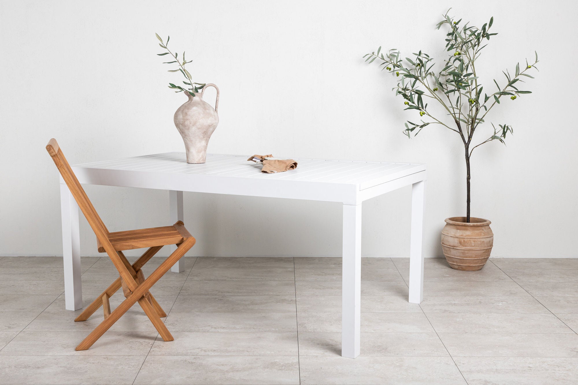 Venture Home Marbella bord 160/240 - White/White
