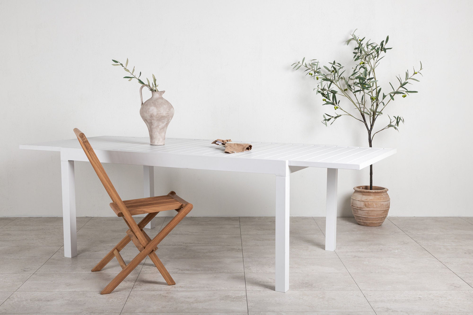 Venture Home Marbella bord 160/240 - White/White