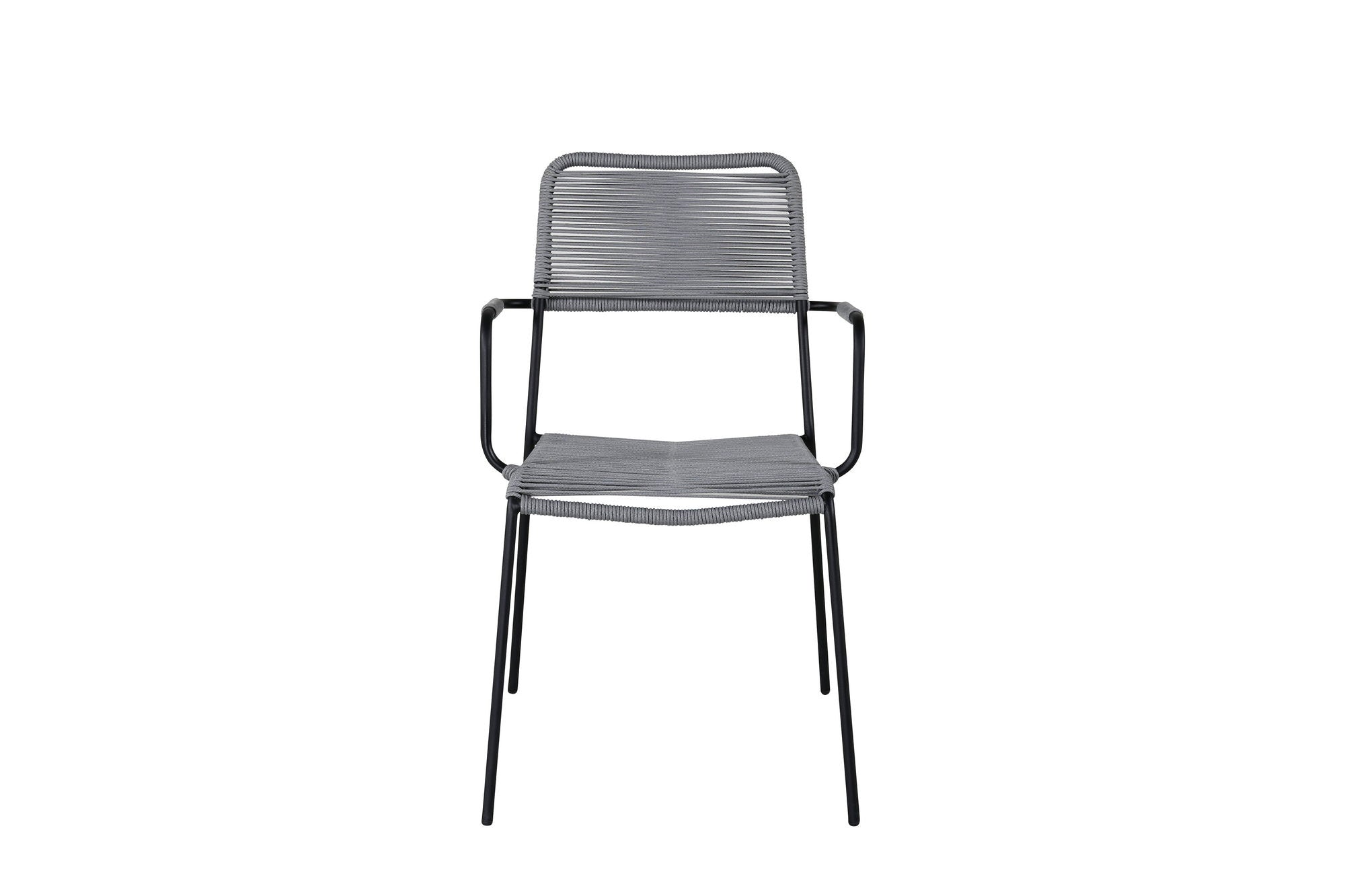 Venture Home Lindos Armchair 2-pack - Black Alu / Grey Rope