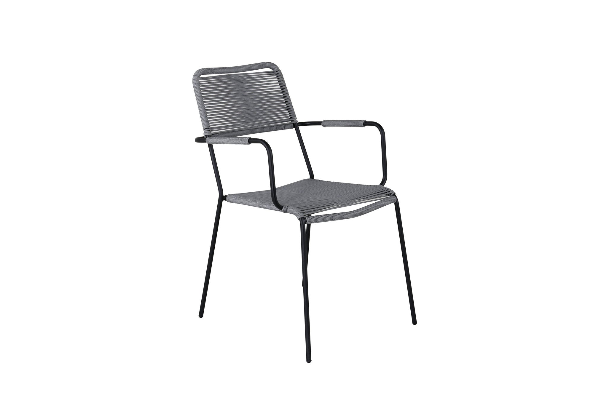 Venture Home Lindos Armchair 2-pack - Black Alu / Grey Rope