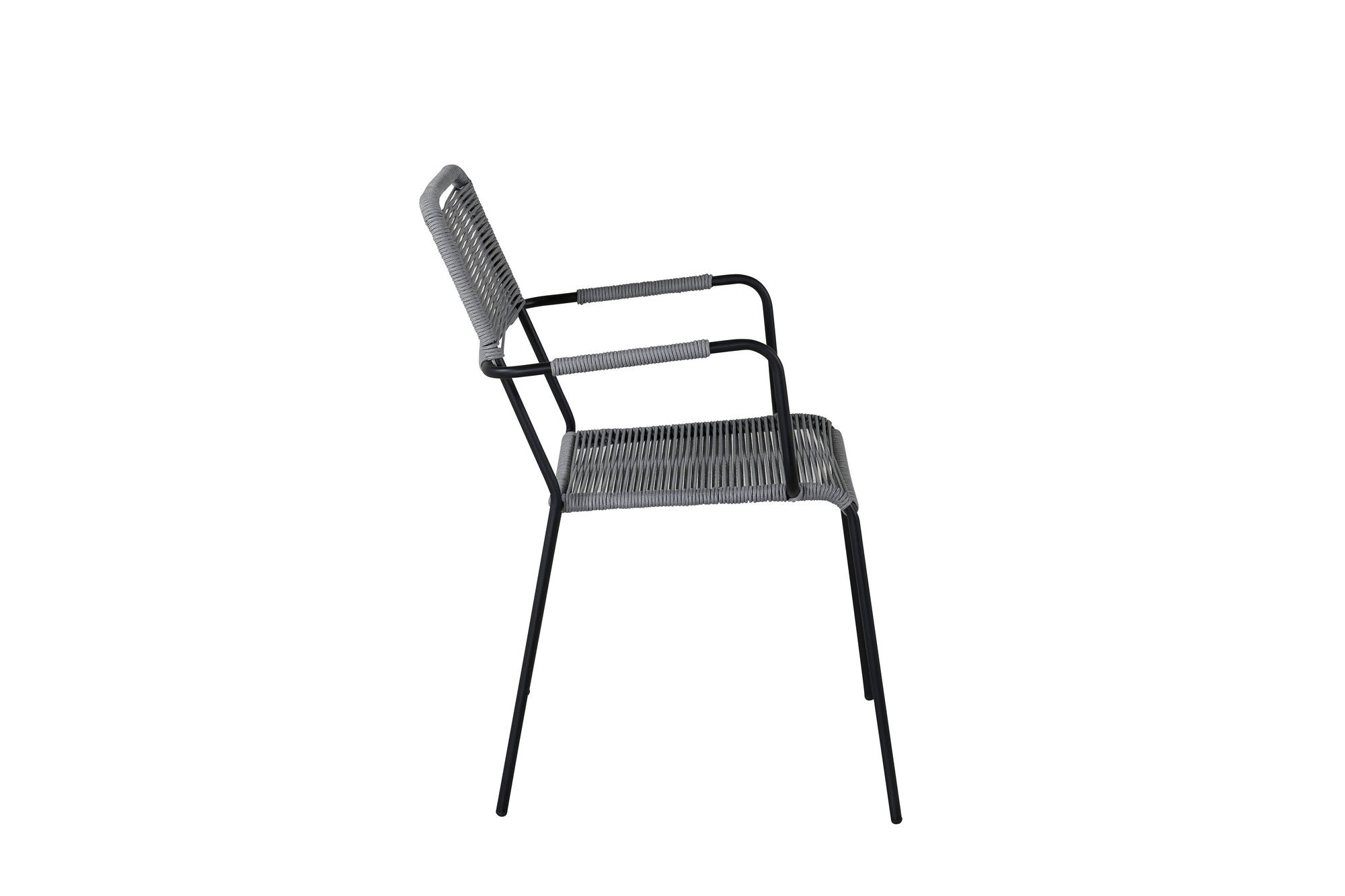 Venture Home Lindos Armchair 2-pack - Black Alu / Grey Rope