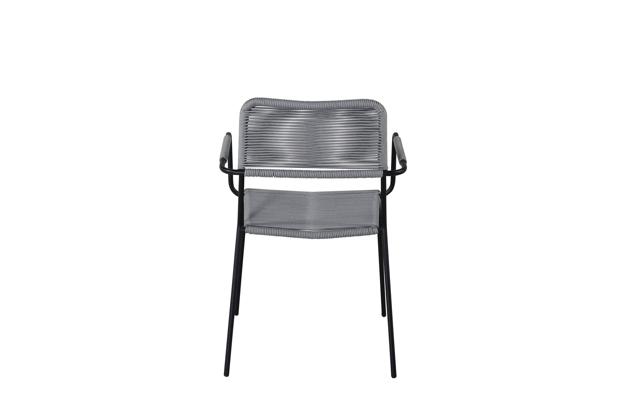 Venture Home Lindos Armchair 2-pack - Black Alu / Grey Rope