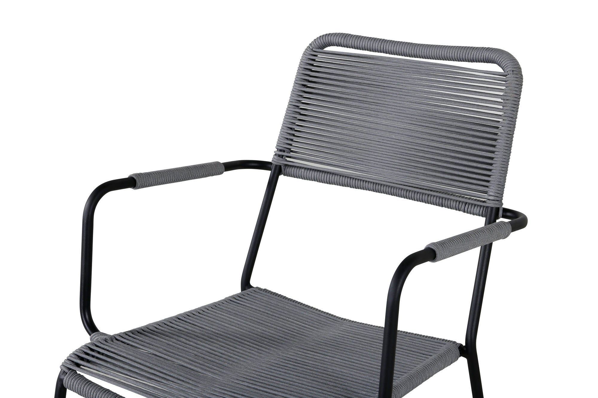 Venture Home Lindos Armchair 2-pack - Black Alu / Grey Rope