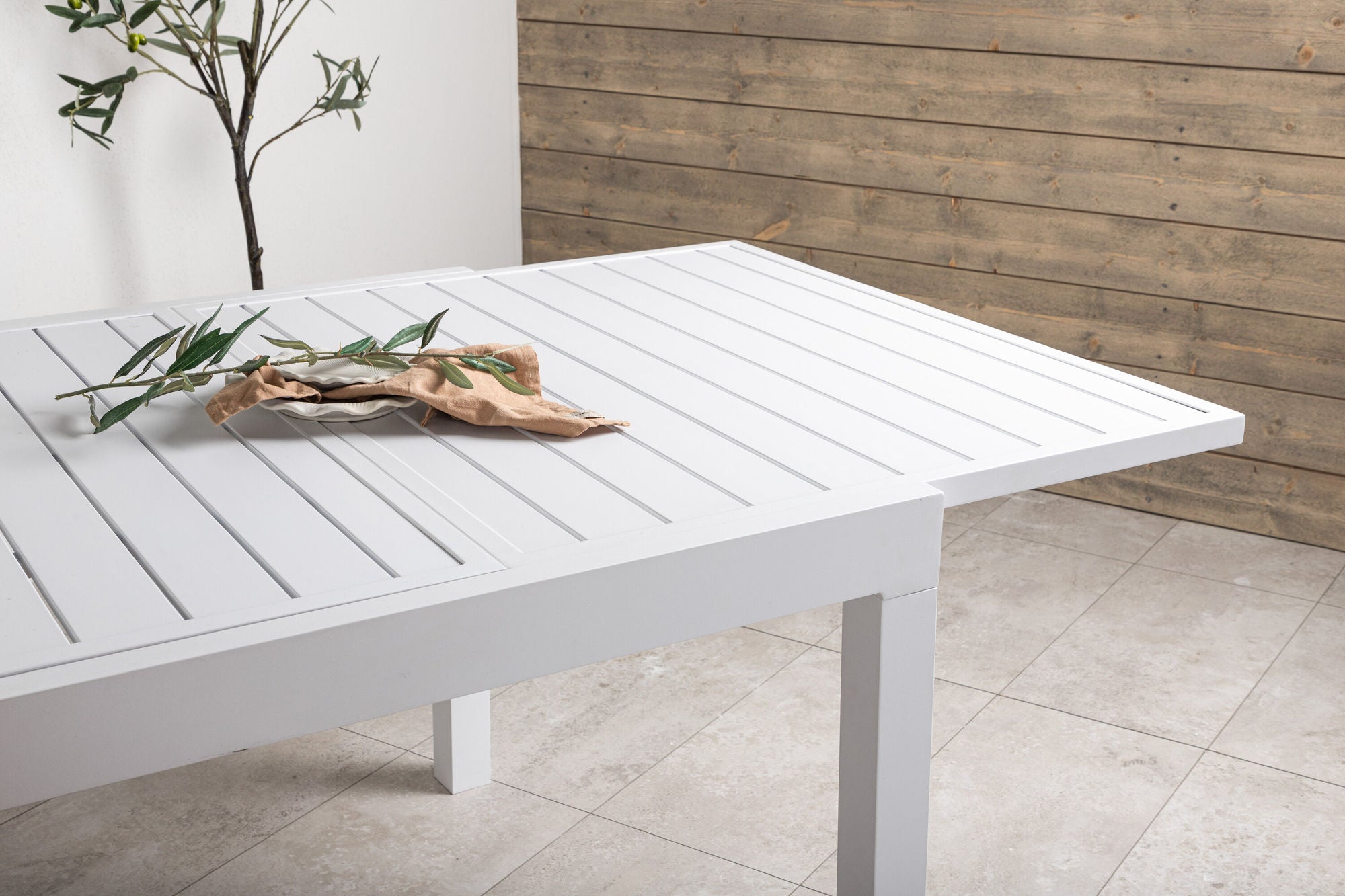 Venture Home Marbella bord 160/240 - White/White