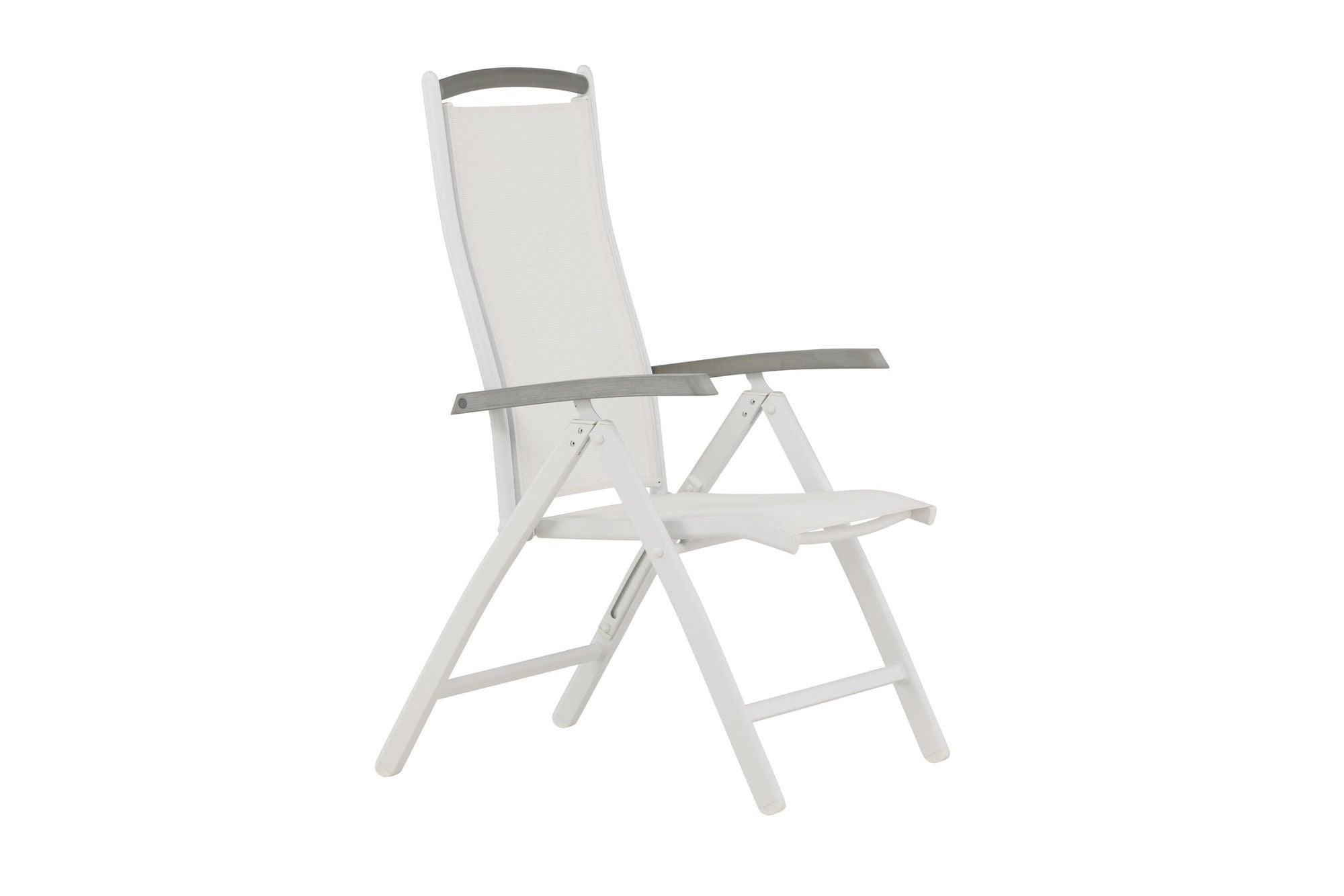 Venture Home Albany 5:pos Stol 2-pack - Vit Aluminium/Vit Textilene/Aintwood