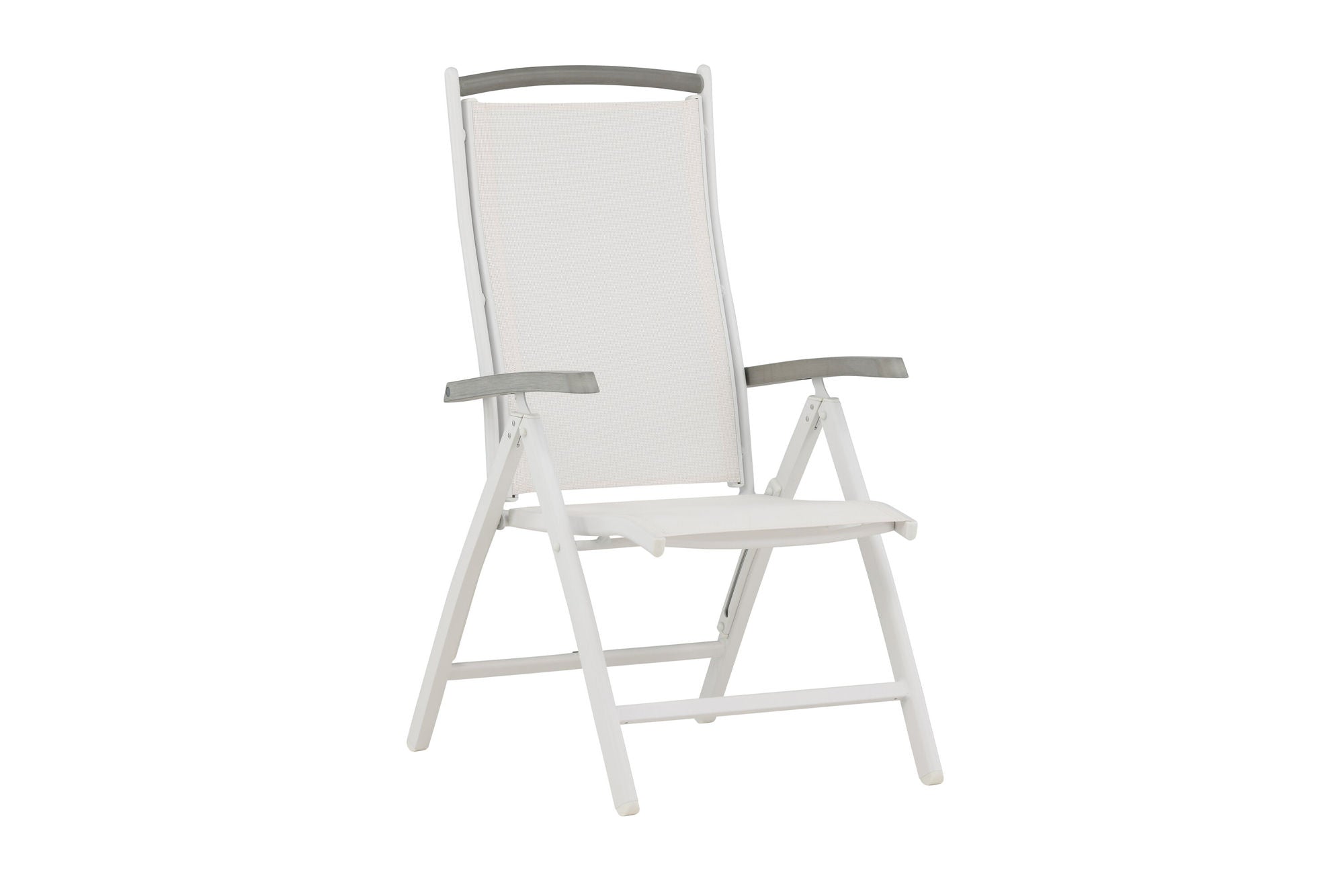 Venture Home Albany 5:pos Stol 2-pack - Vit Aluminium/Vit Textilene/Aintwood