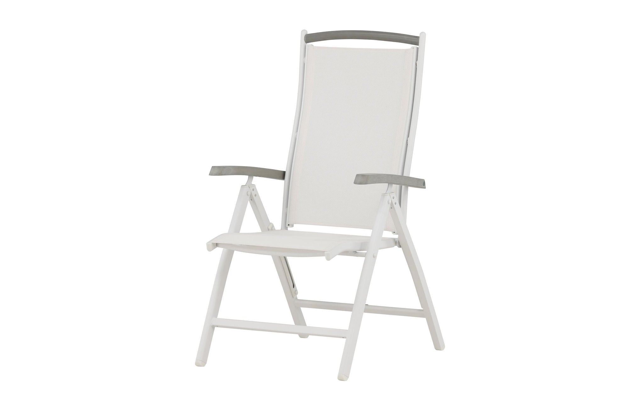 Venture Home Albany 5:pos Stol 2-pack - Vit Aluminium/Vit Textilene/Aintwood