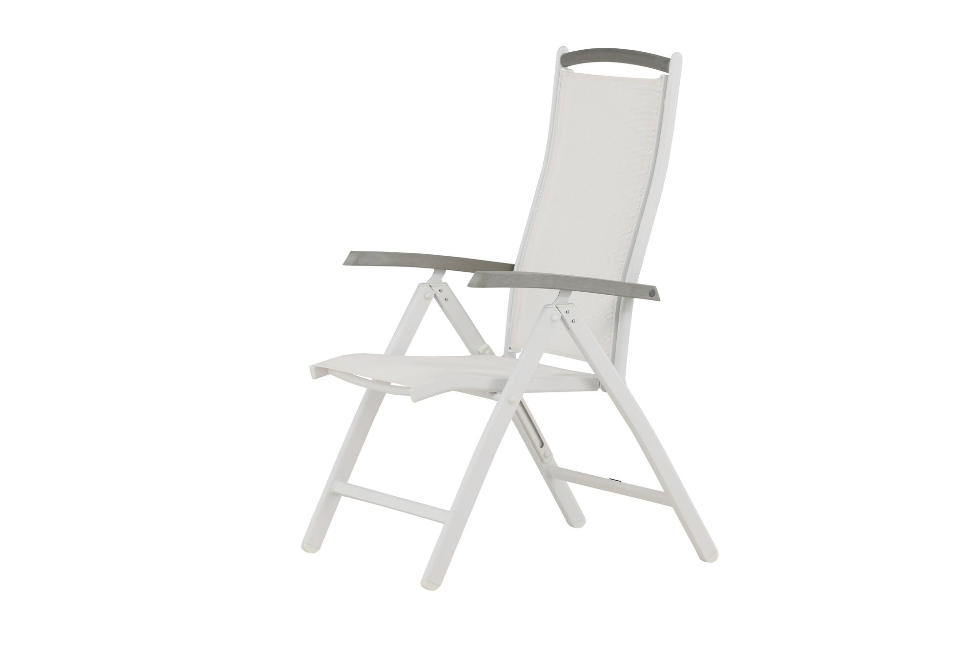 Venture Home Albany 5:pos Stol 2-pack - Vit Aluminium/Vit Textilene/Aintwood