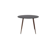 Venture Home Plaza rund bord 100 cm - Black Top - Walnut legs