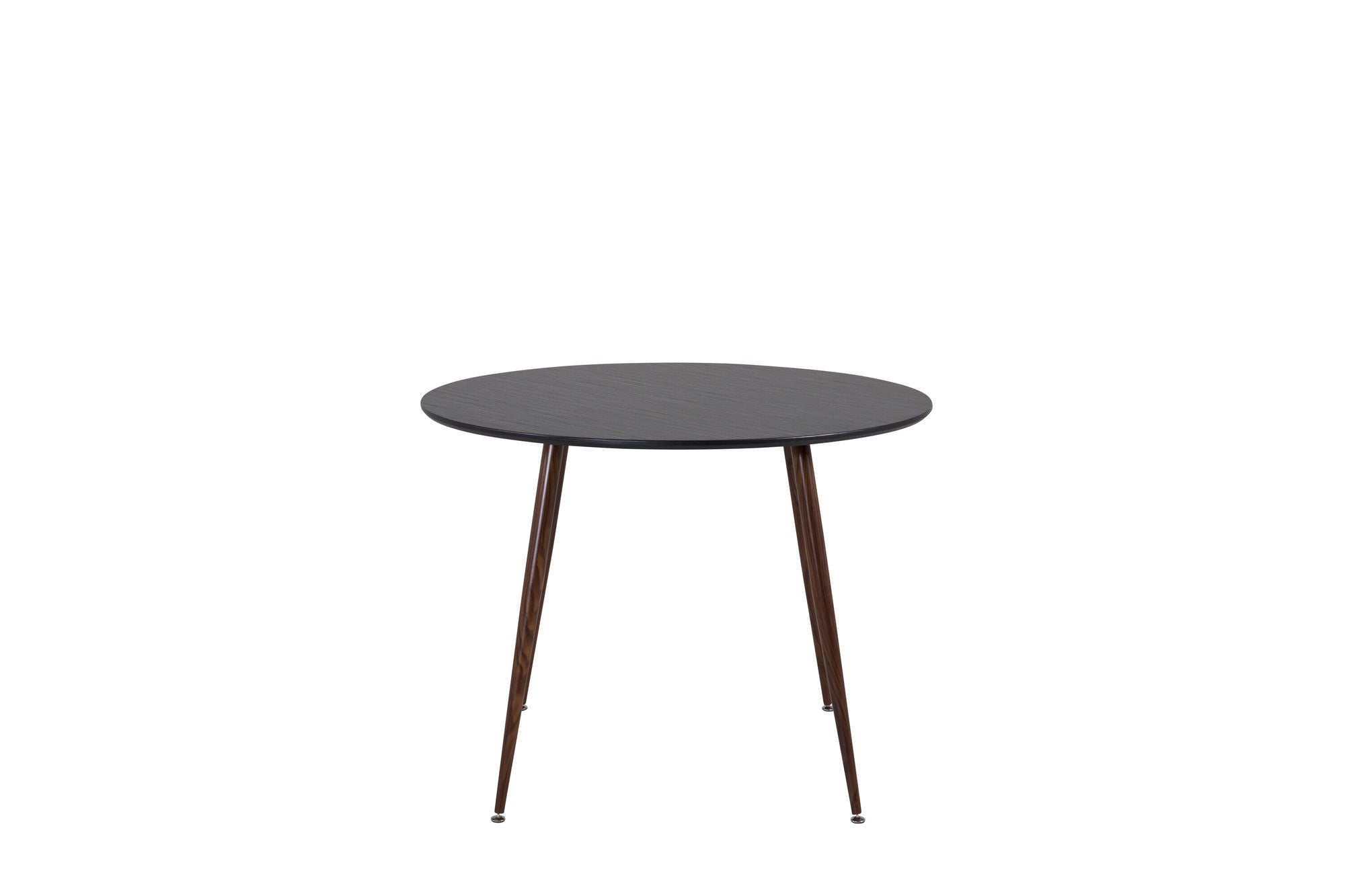 Venture Home Plaza rund bord 100 cm - Black Top - Walnut legs