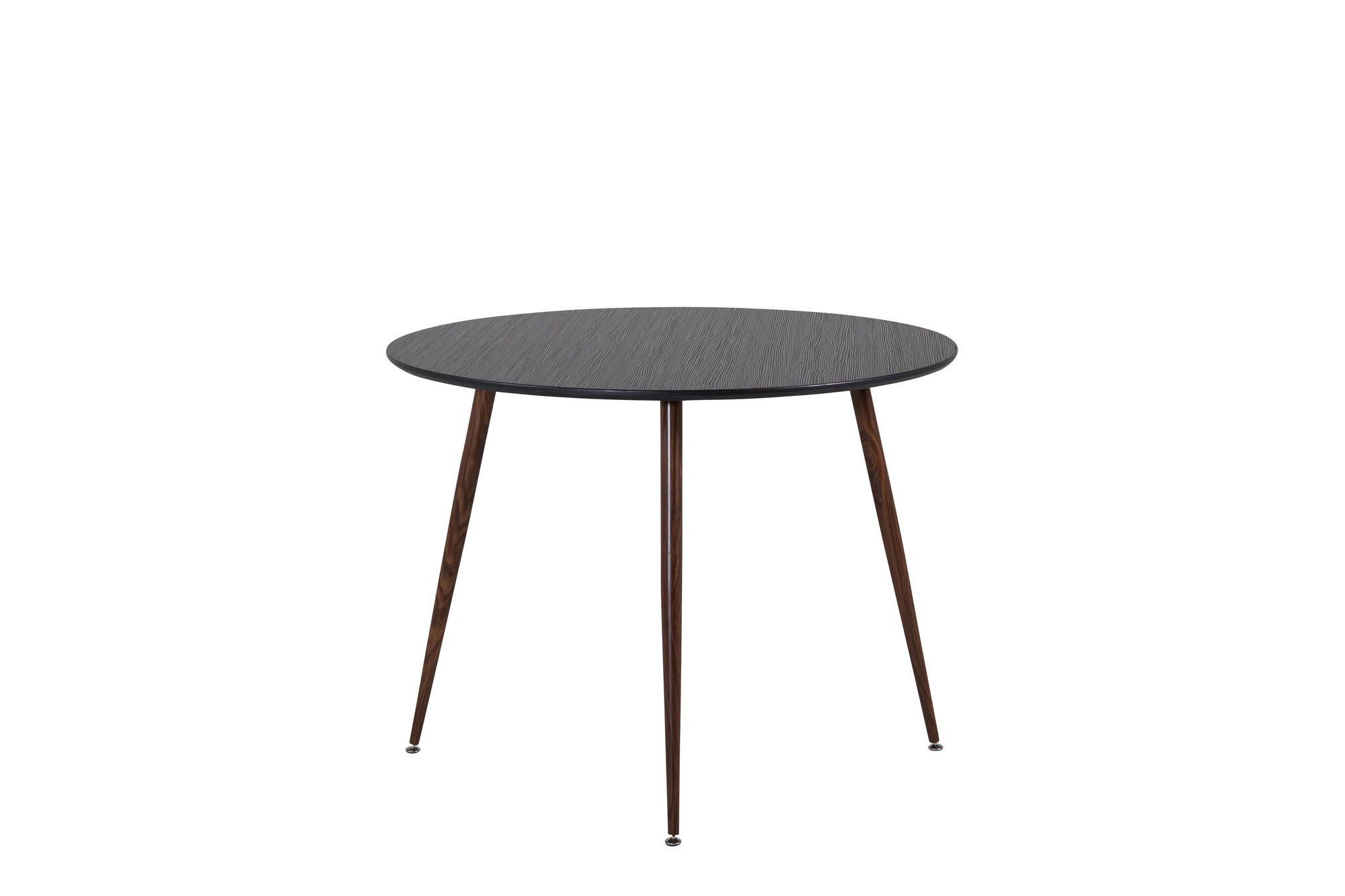 Venture Home Plaza rund bord 100 cm - Black Top - Walnut legs
