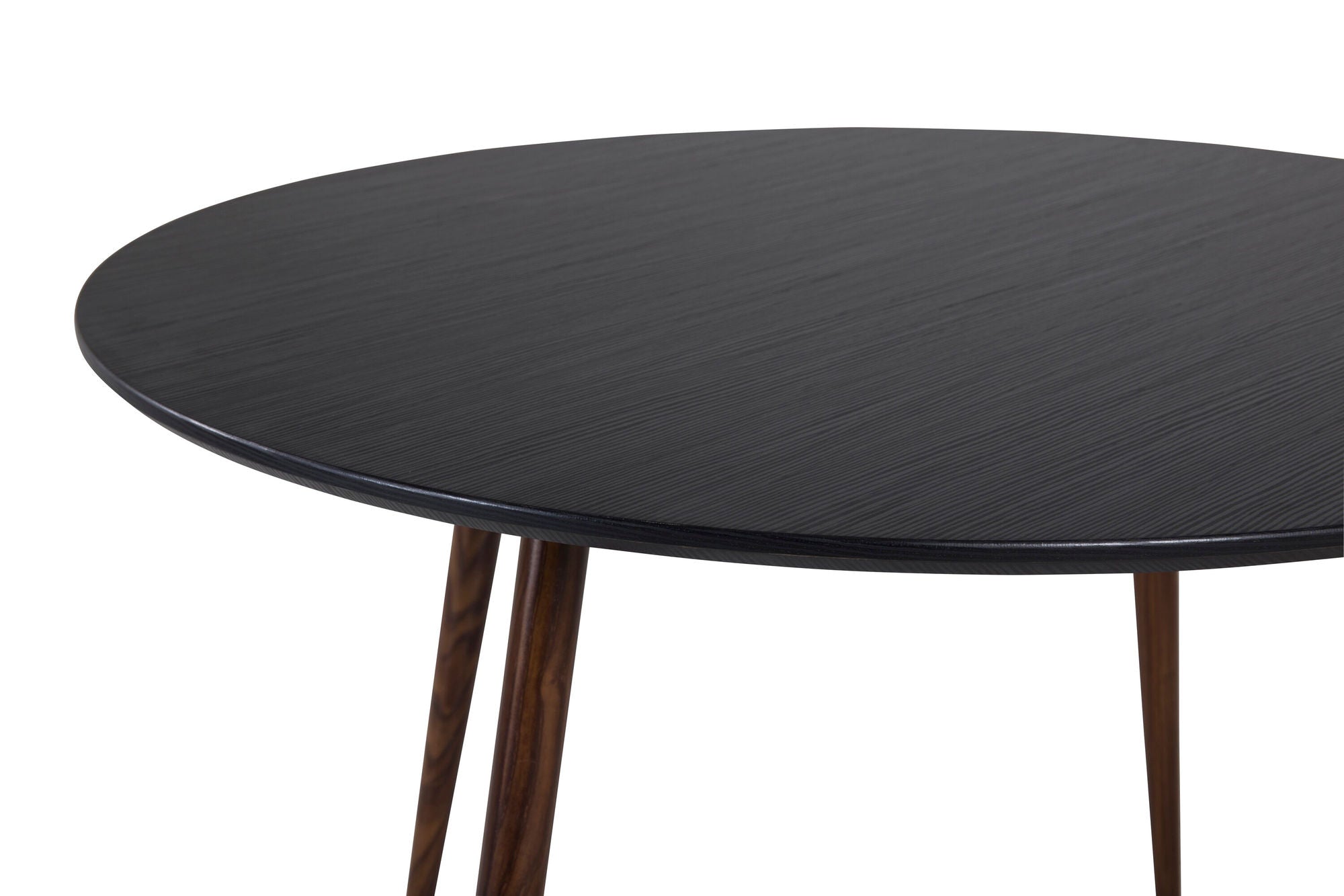 Venture Home Plaza rund bord 100 cm - Black Top - Walnut legs