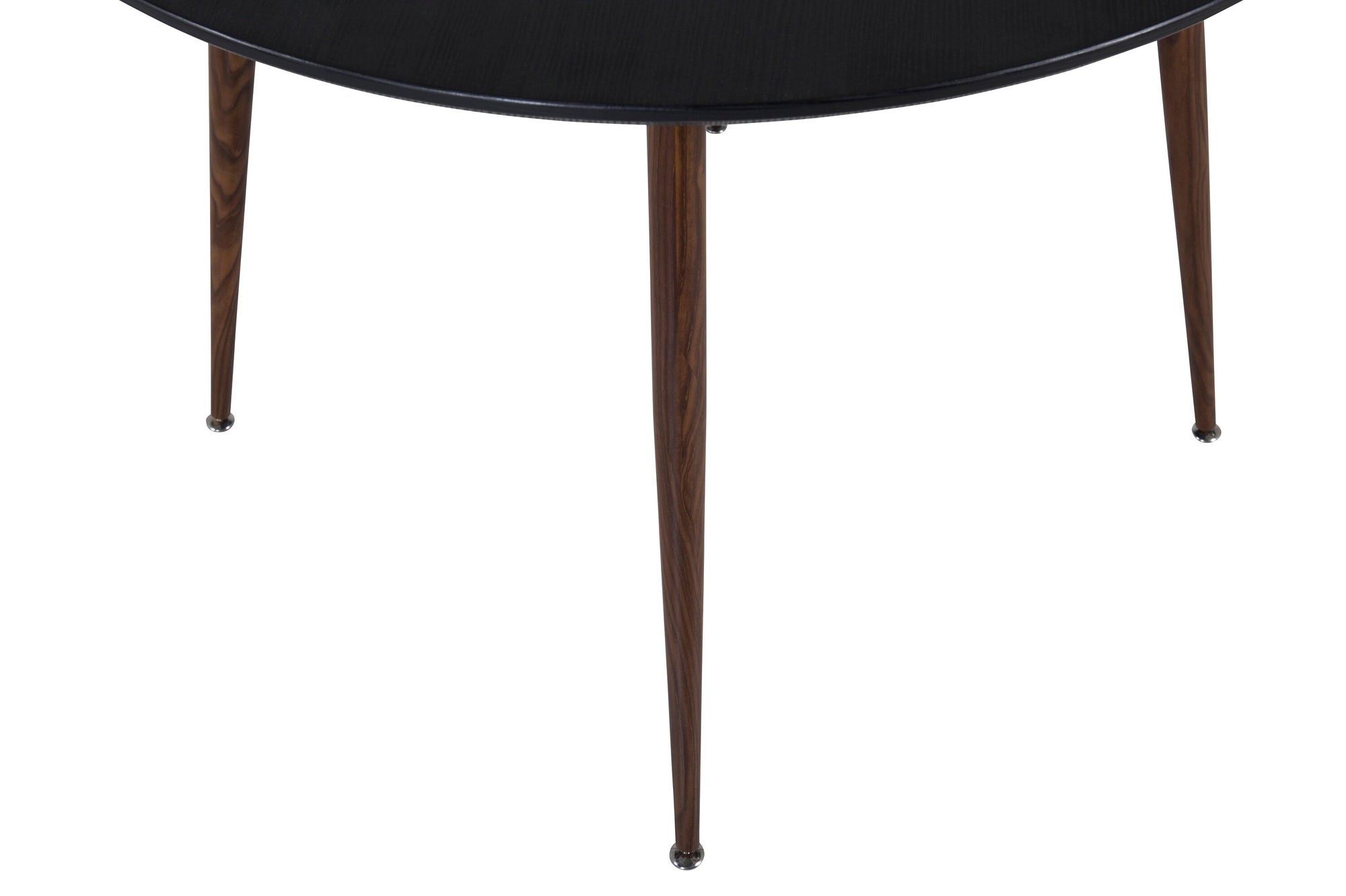 Venture Home Plaza rund bord 100 cm - Black Top - Walnut legs