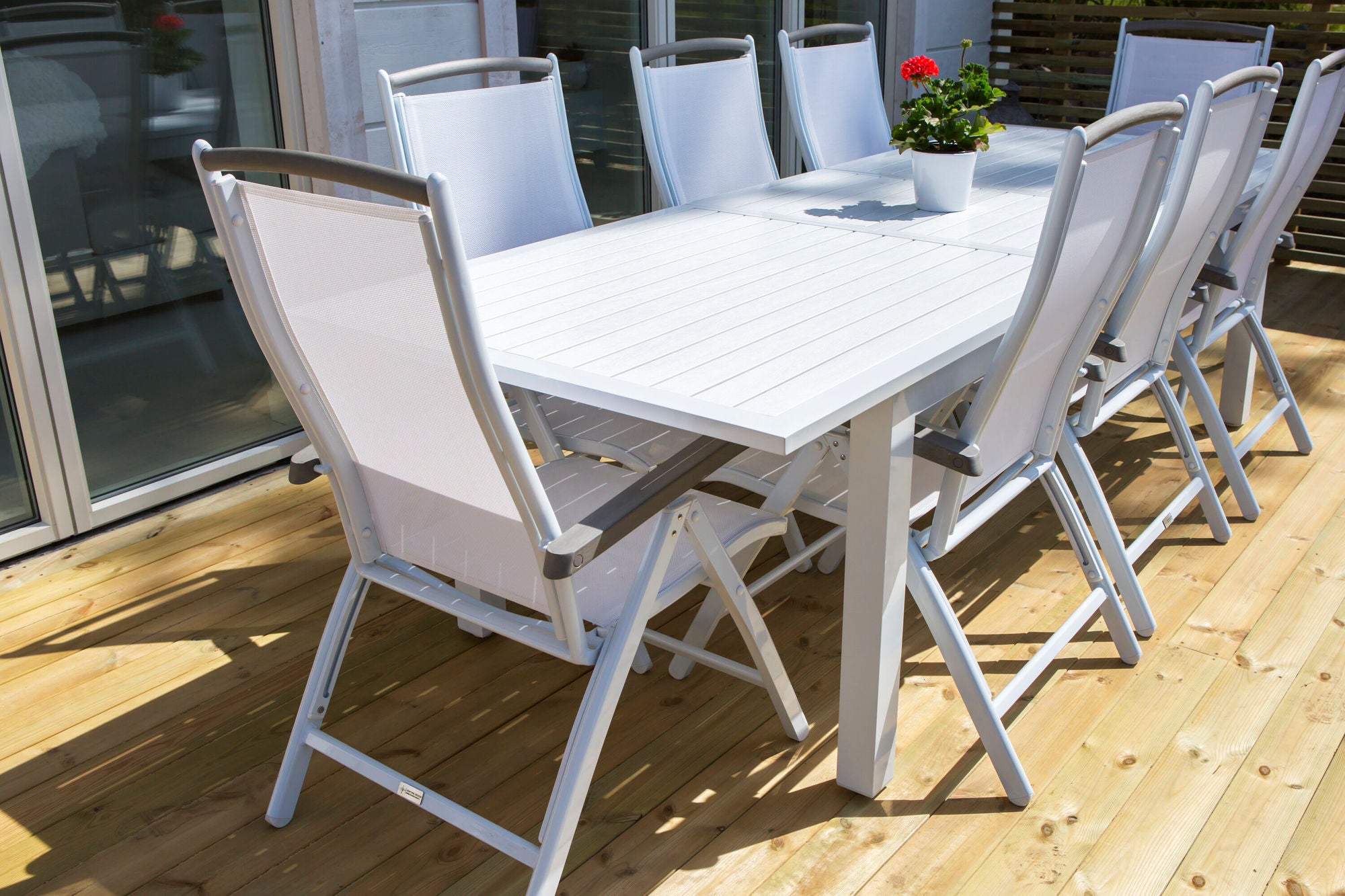 Venture Home Albany 5:pos Stol 2-pack - Vit Aluminium/Vit Textilene/Aintwood