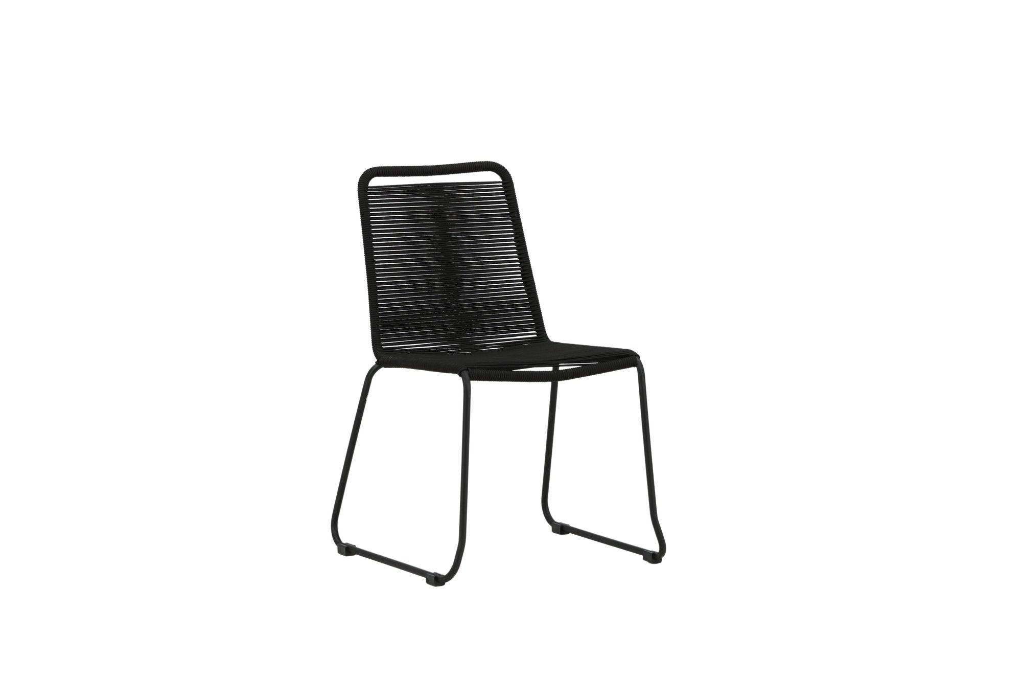 Venture Home Lindos Stacking stol 2-pack - Black Alu / Black Rope