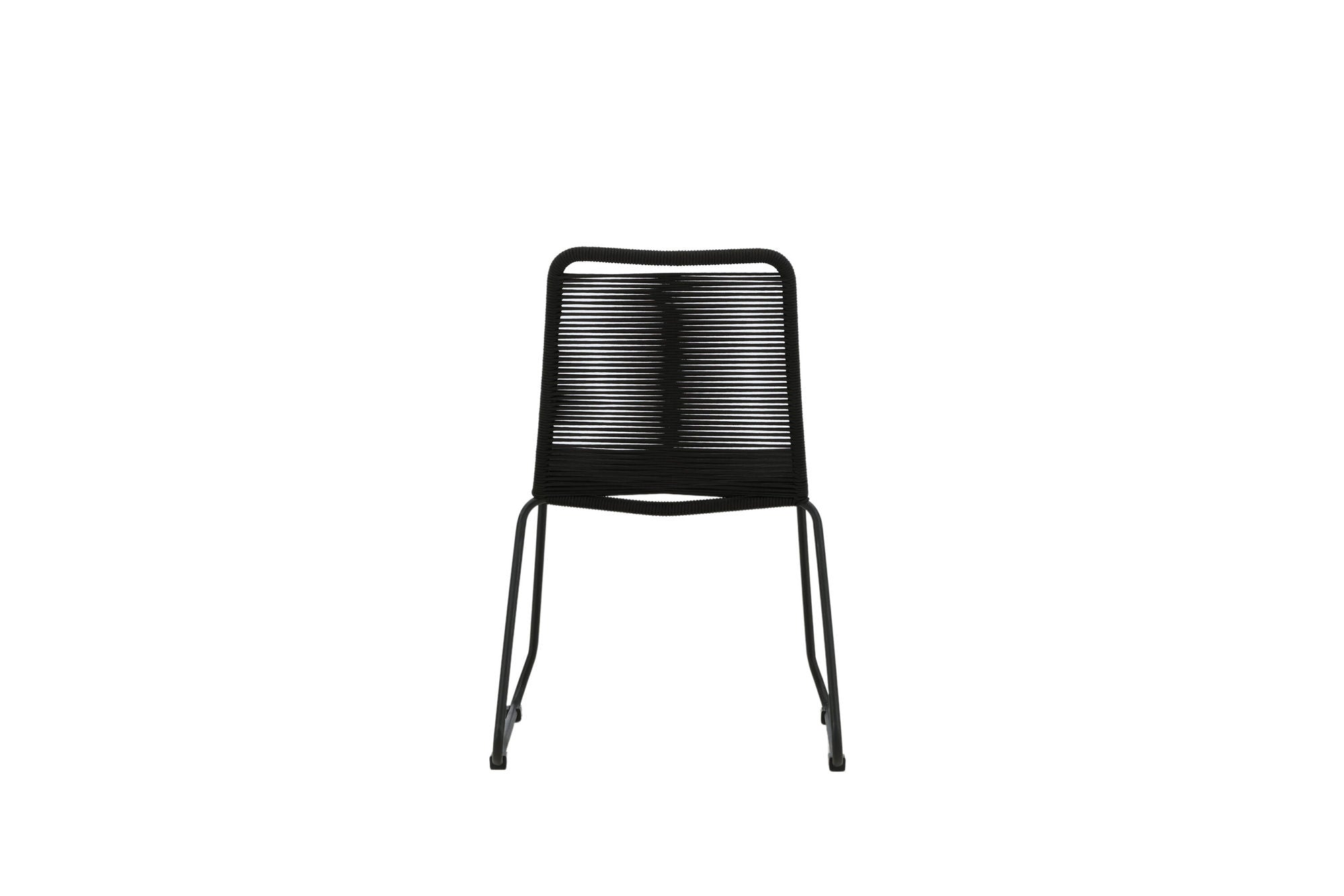 Venture Home Lindos Stacking stol 2-pack - Black Alu / Black Rope