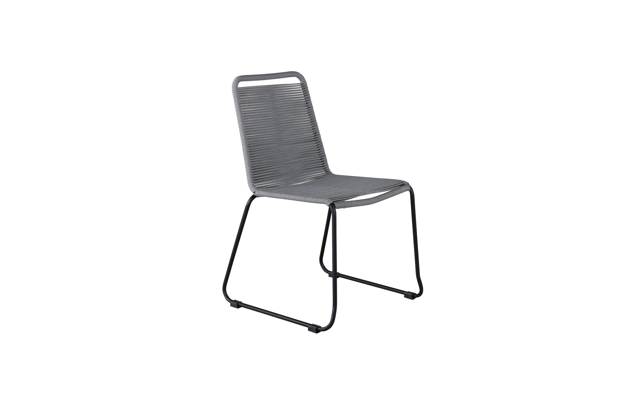 Venture Home Lindos Stacking stol 2-pack - Black Alu / Grey Rope