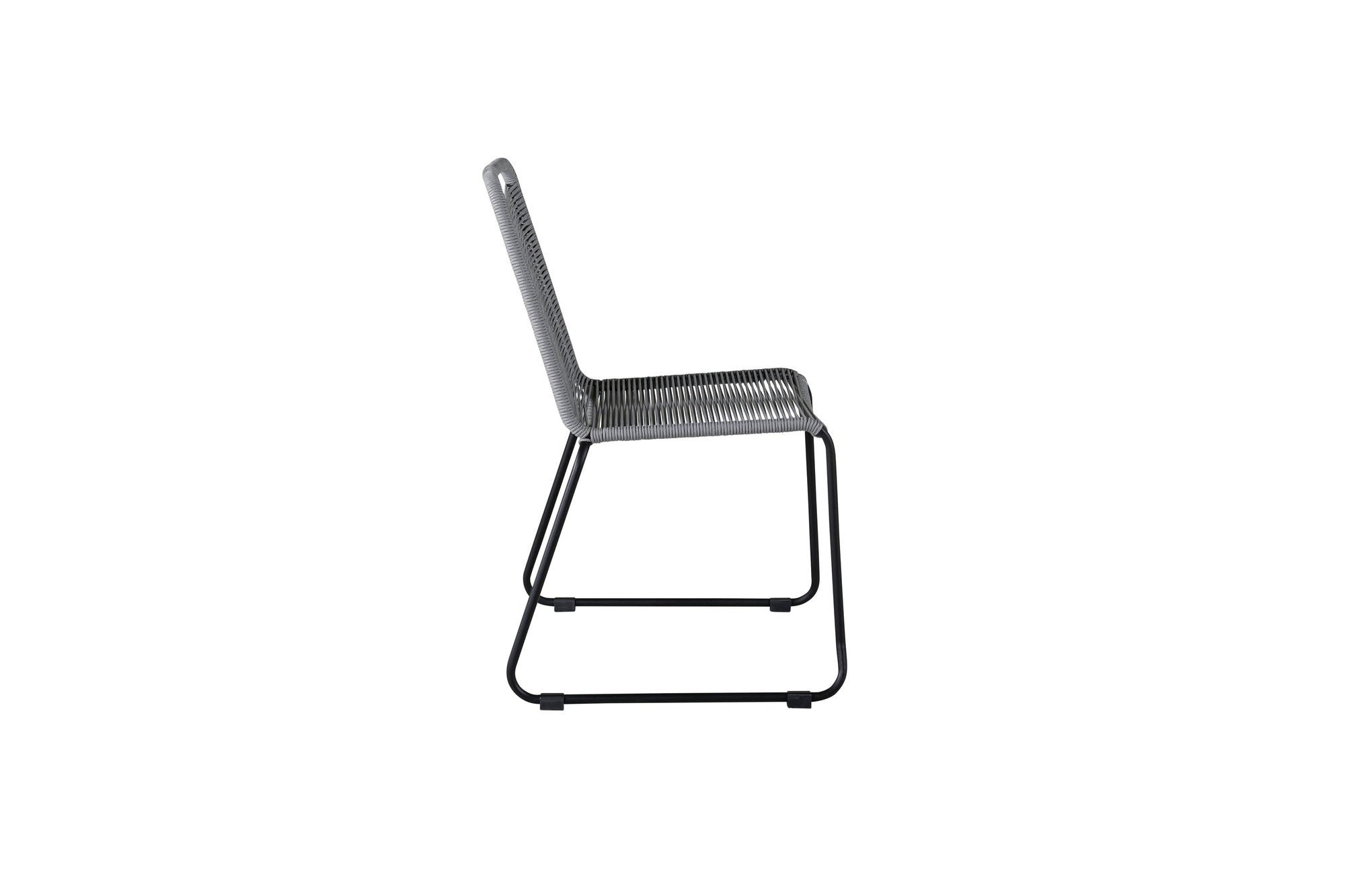 Venture Home Lindos Stacking stol 2-pack - Black Alu / Grey Rope