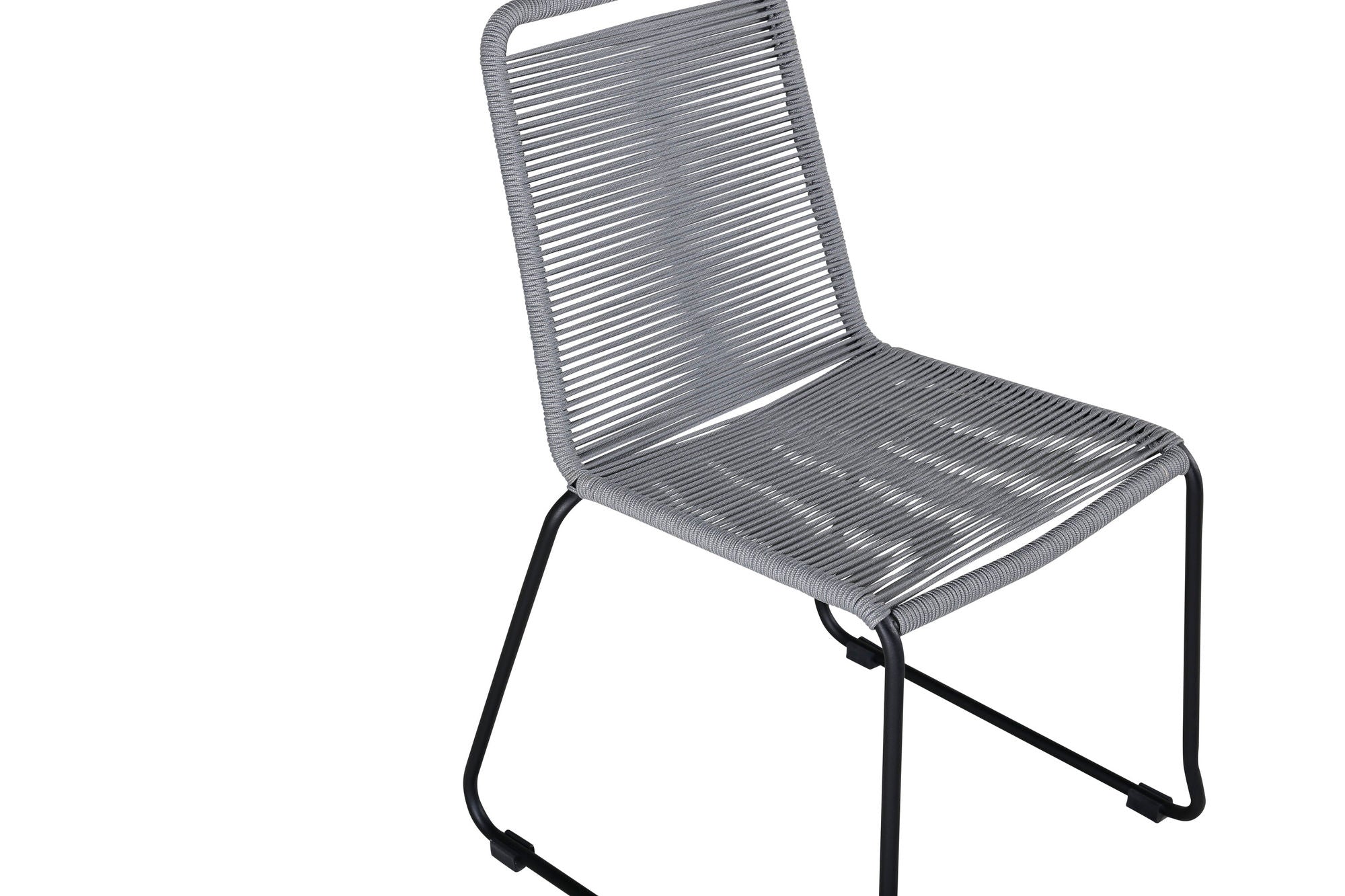 Venture Home Lindos Stacking stol 2-pack - Black Alu / Grey Rope