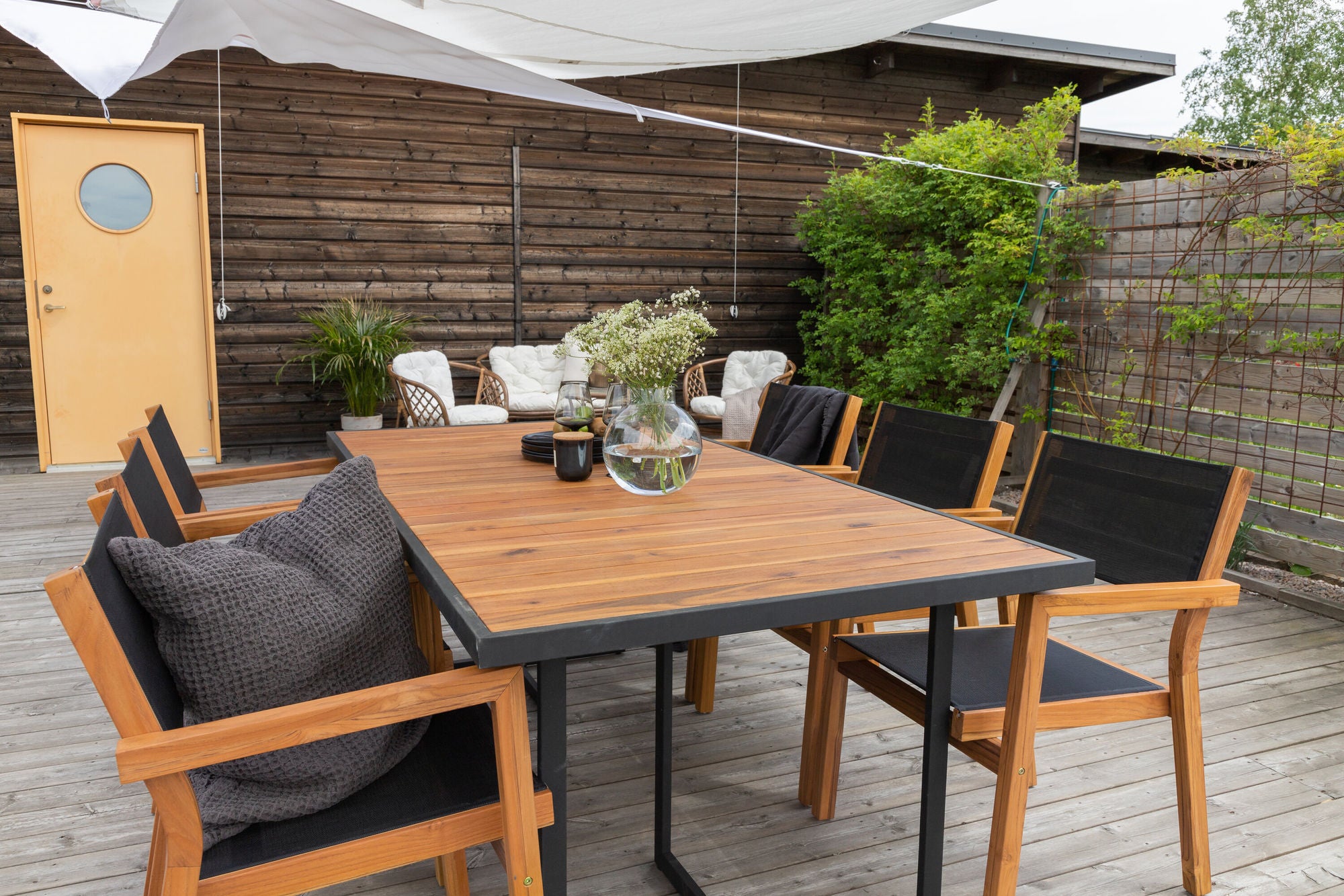 Venture Home Khung spisebord - Black Steel / Acacia (teklook) - 200*100cm