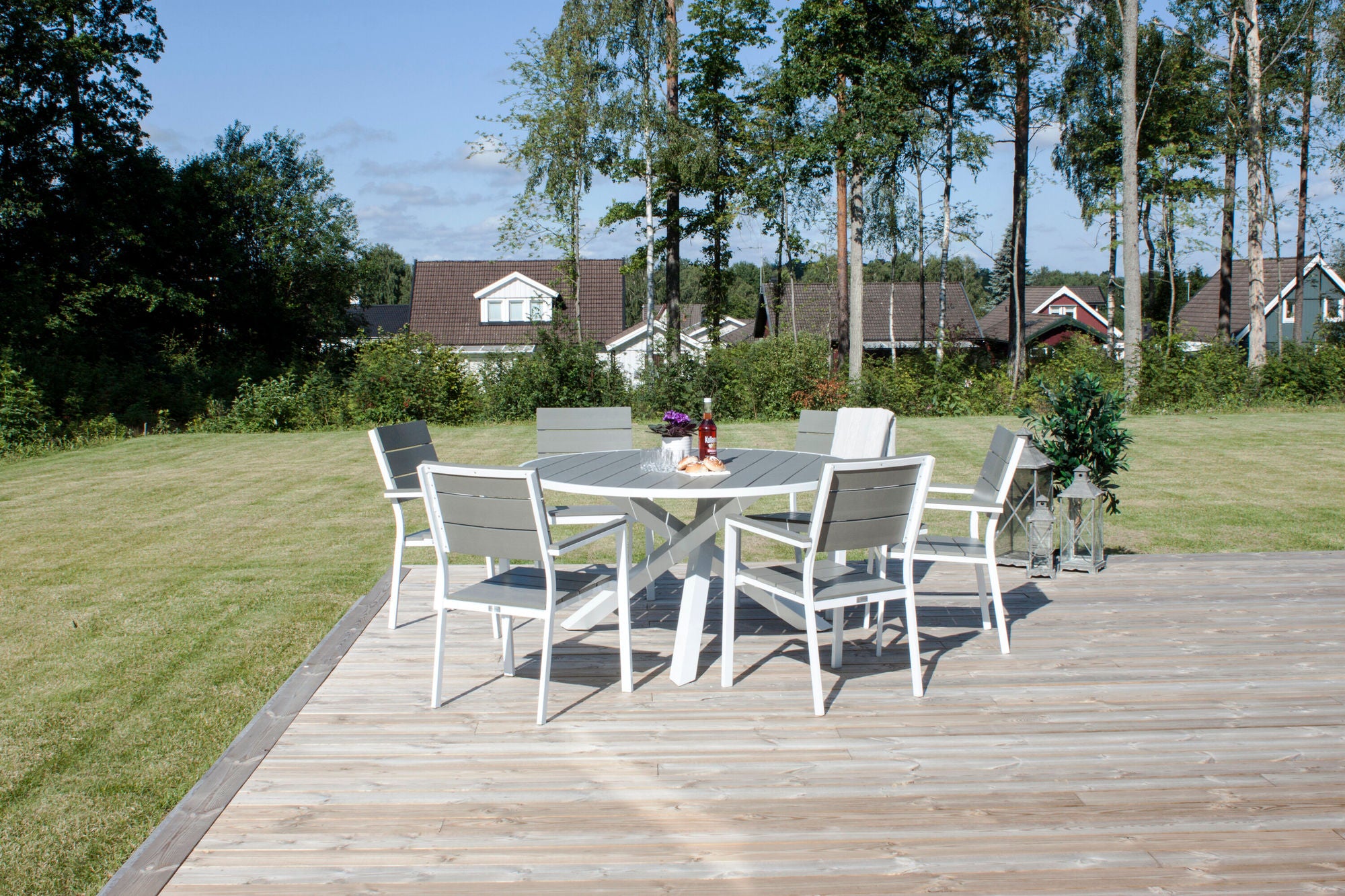 Venture Home Parma bord ø 140 - White/Grey