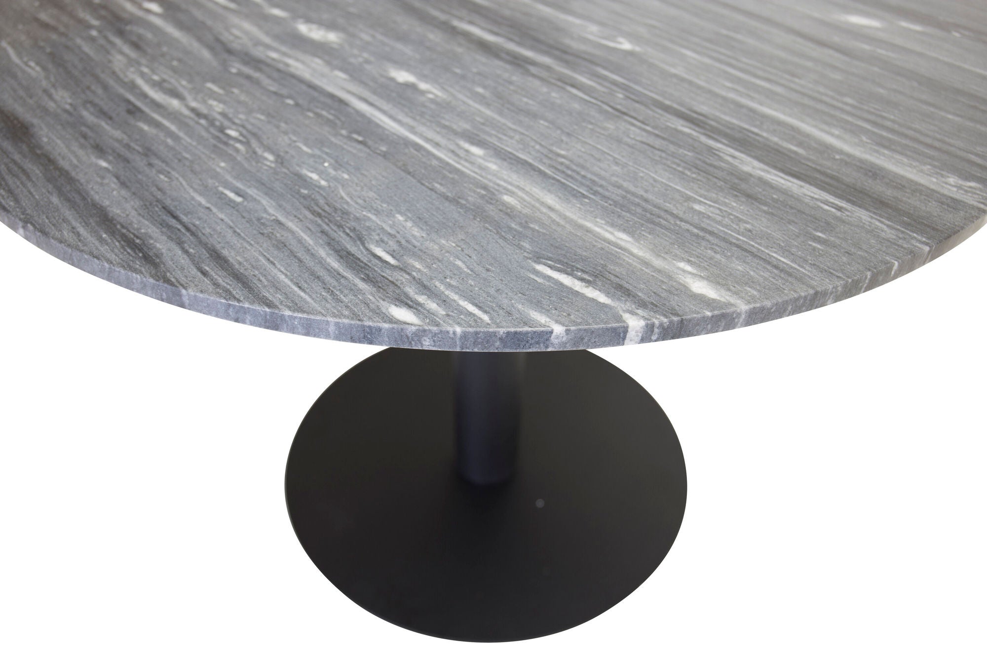 Venture Home Estelle spisebord round 106cm Grey Marble / Black Legs