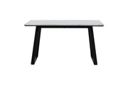 Venture Home Estelle spisebord 140*90 - White Marble / Black Legs