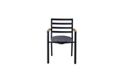 Venture Home Brasilia Karmstol 2-pack (stapelbar) - Svart Alu / Teak
