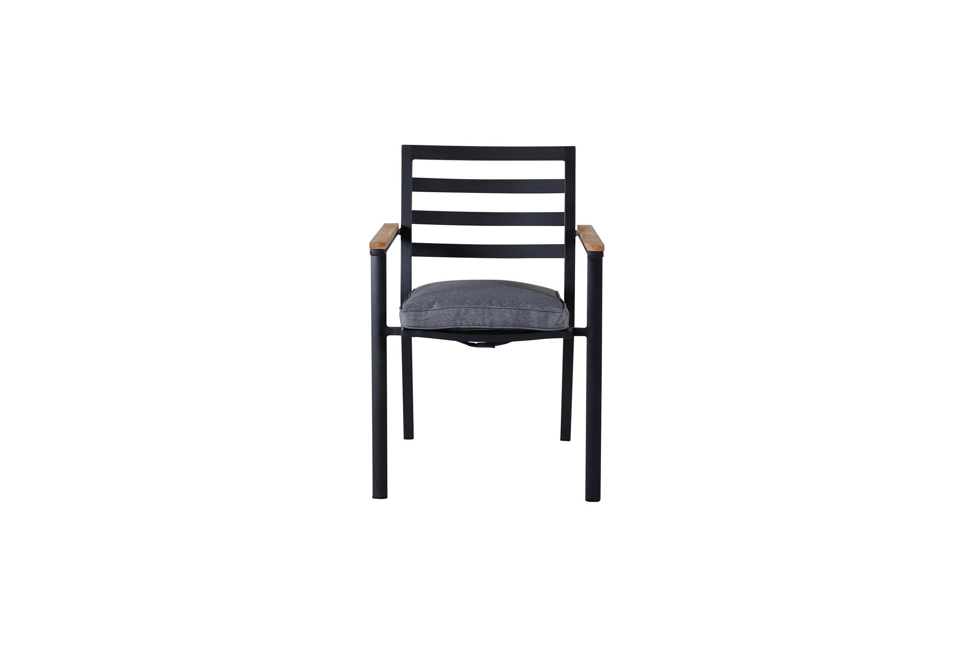 Venture Home Brasilia Karmstol 2-pack (stapelbar) - Svart Alu / Teak
