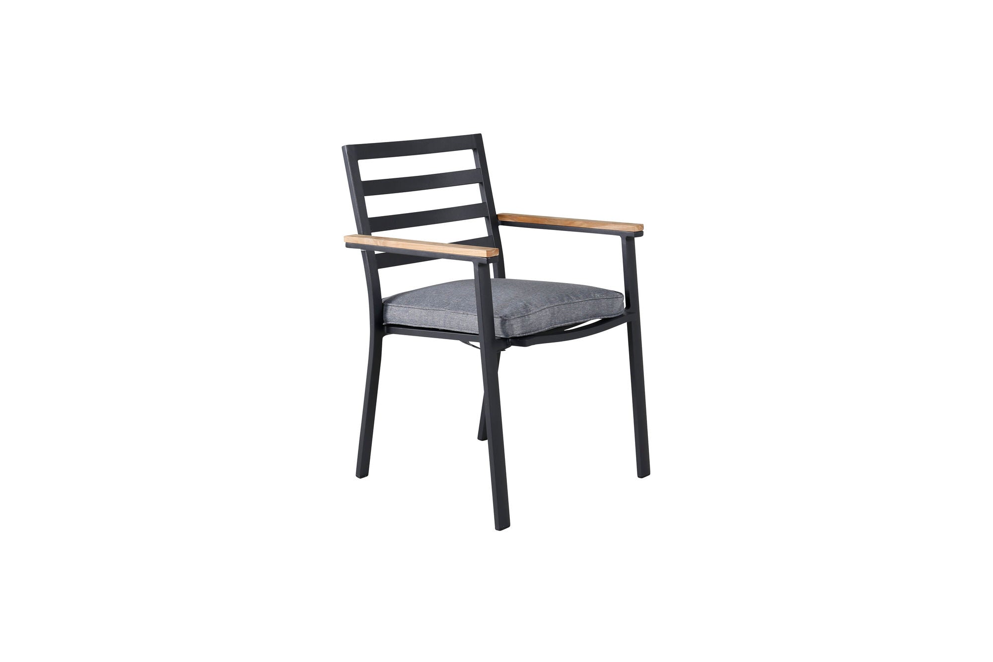 Venture Home Brasilia Karmstol 2-pack (stapelbar) - Svart Alu / Teak