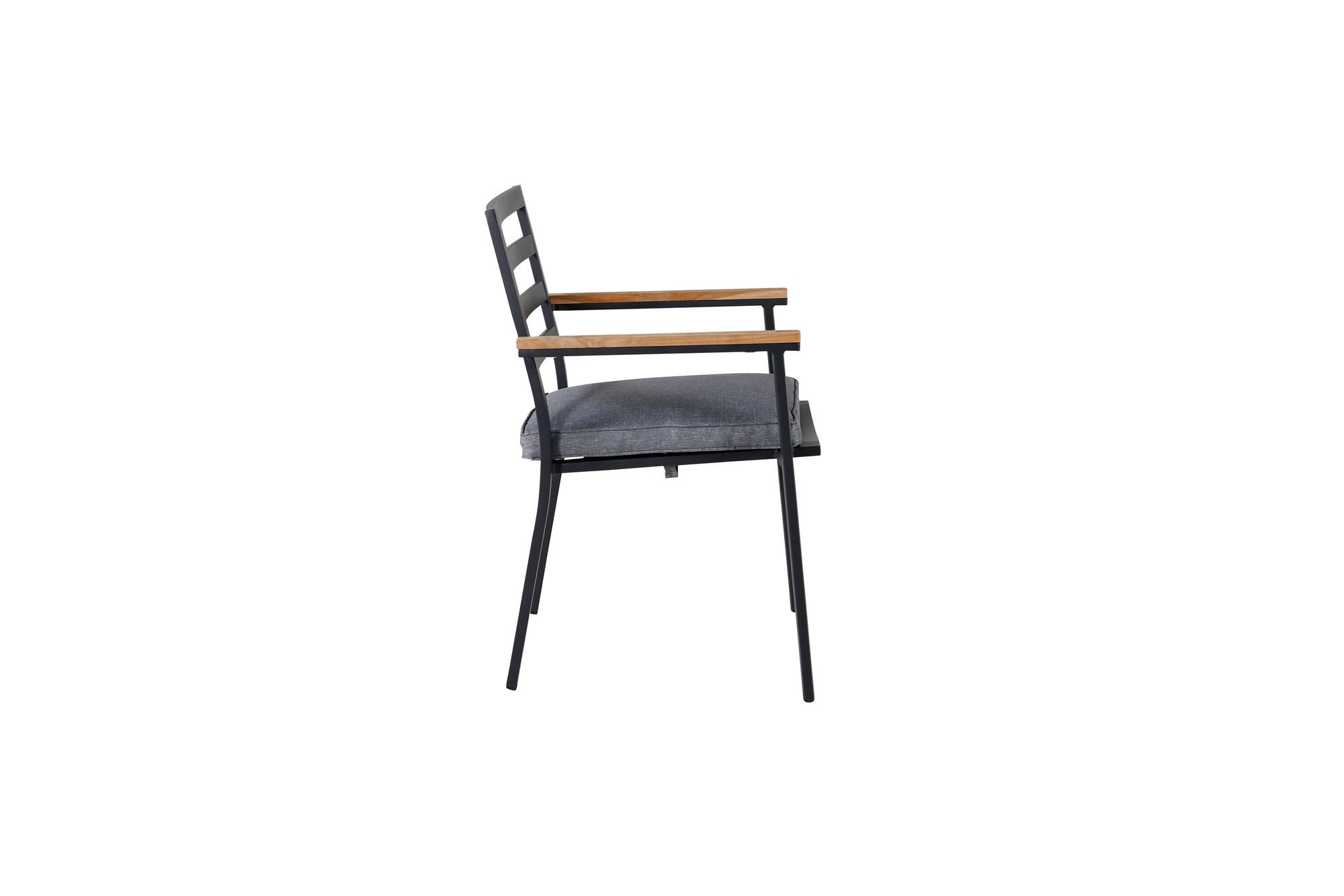 Venture Home Brasilia Karmstol 2-pack (stapelbar) - Svart Alu / Teak