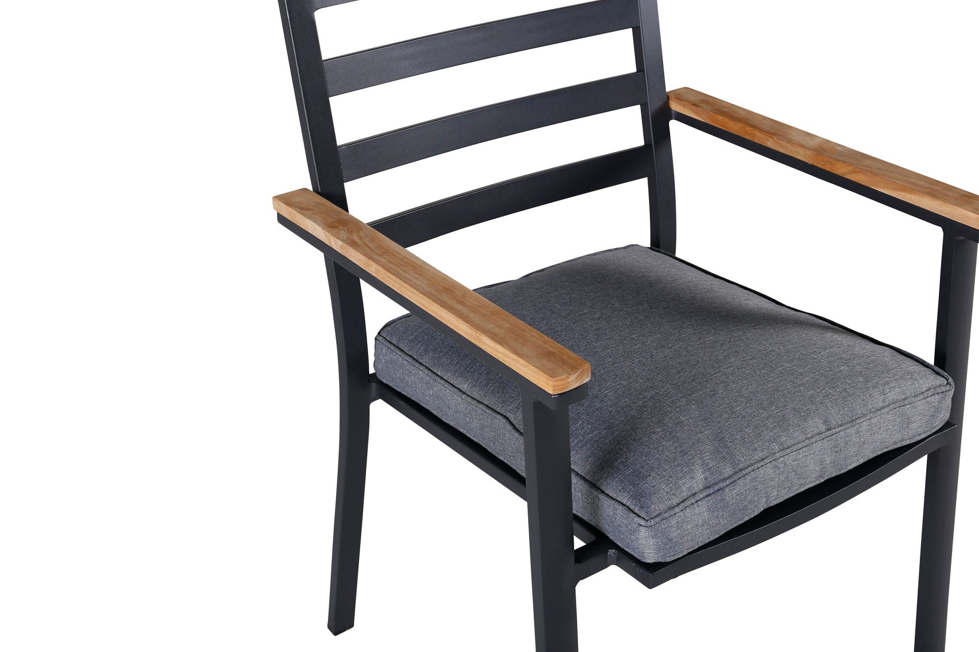 Venture Home Brasilia Karmstol 2-pack (stapelbar) - Svart Alu / Teak