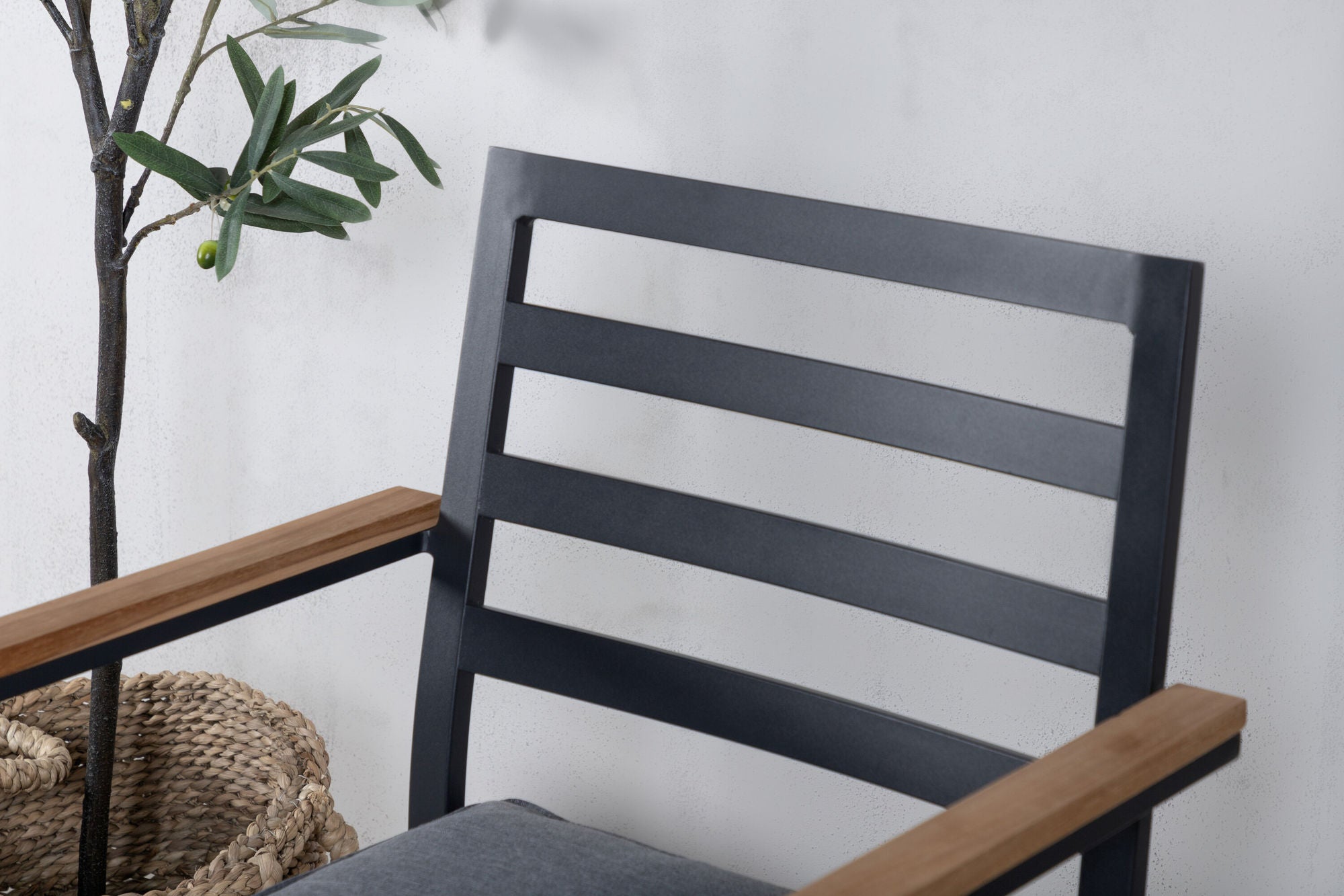 Venture Home Brasilia Karmstol 2-pack (stapelbar) - Svart Alu / Teak