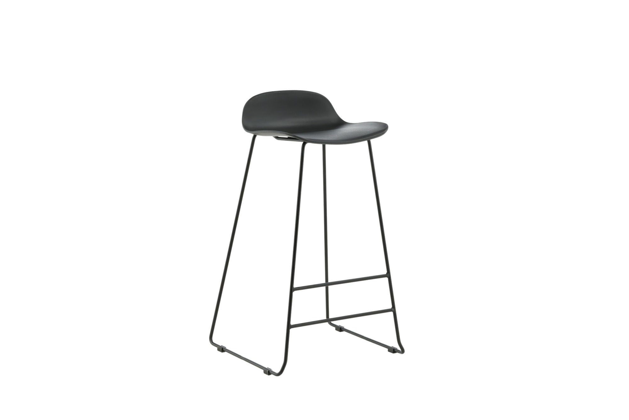Venture Home Wave Bar stol 2-pack - Black Legs - Black Plastic