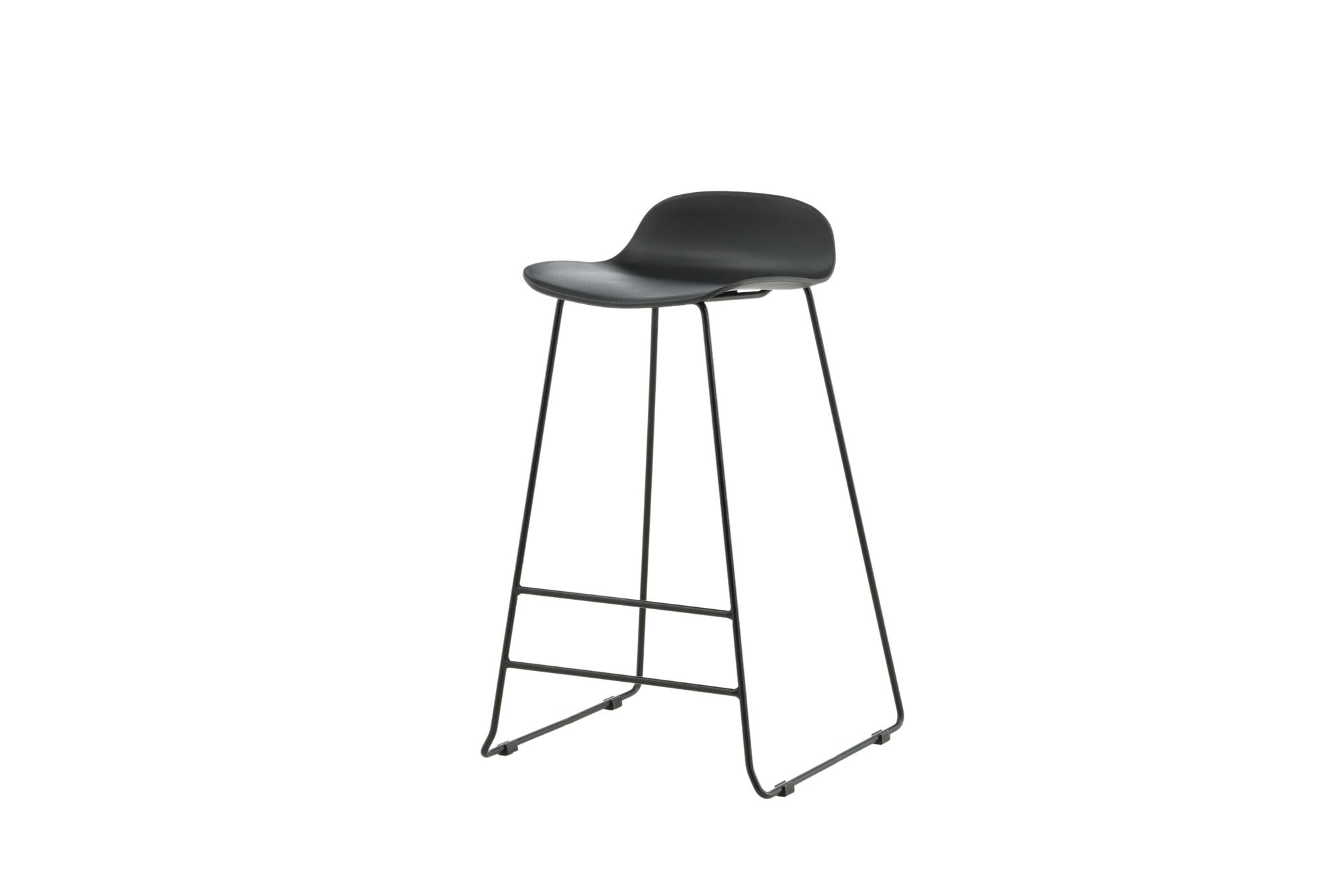 Venture Home Wave Bar stol 2-pack - Black Legs - Black Plastic