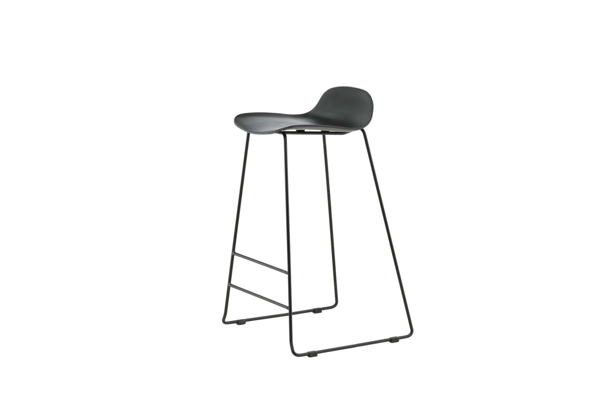 Venture Home Wave Bar stol 2-pack - Black Legs - Black Plastic