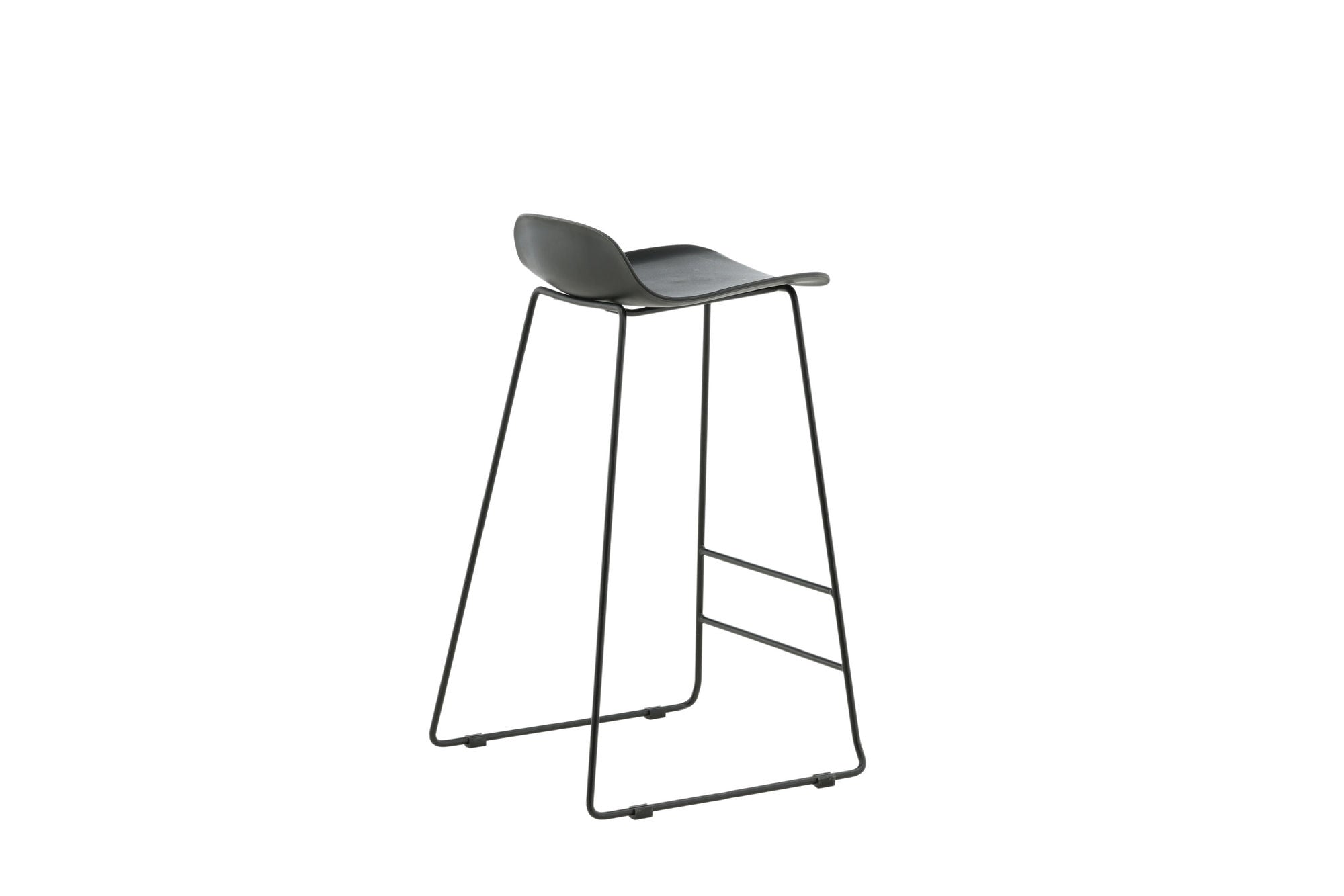 Venture Home Wave Bar stol 2-pack - Black Legs - Black Plastic
