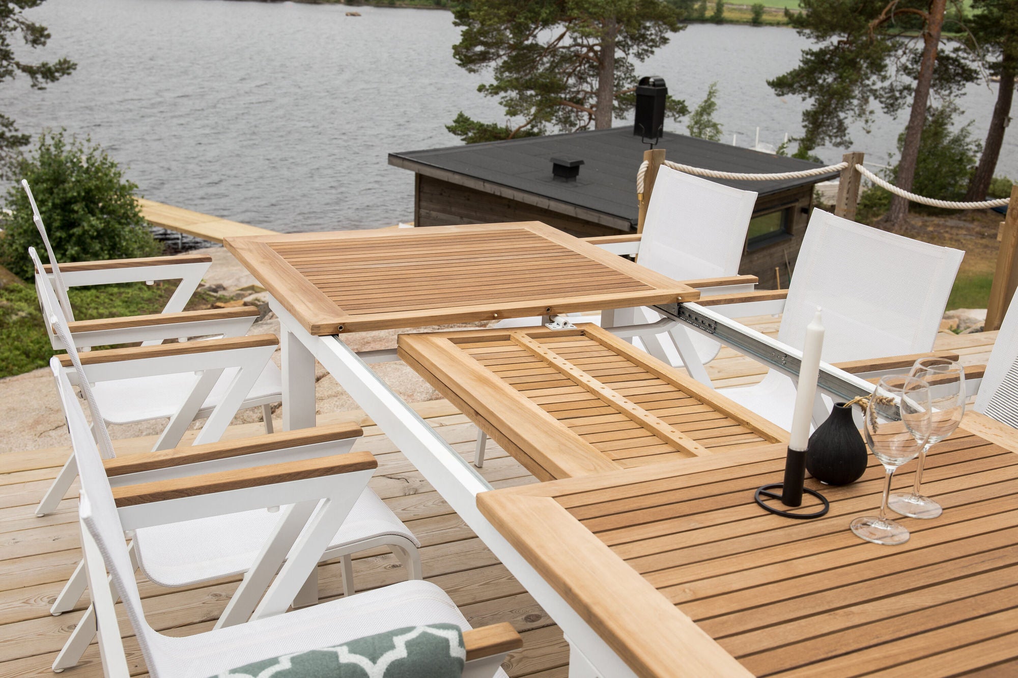 Venture Home Mexico stol 2-pack - White/Teak