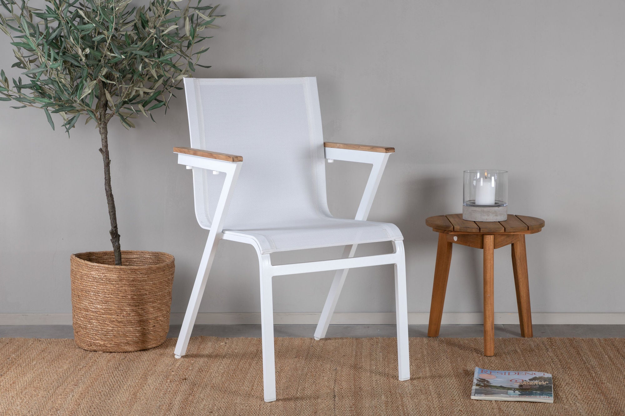 Venture Home Mexico stol 2-pack - White/Teak