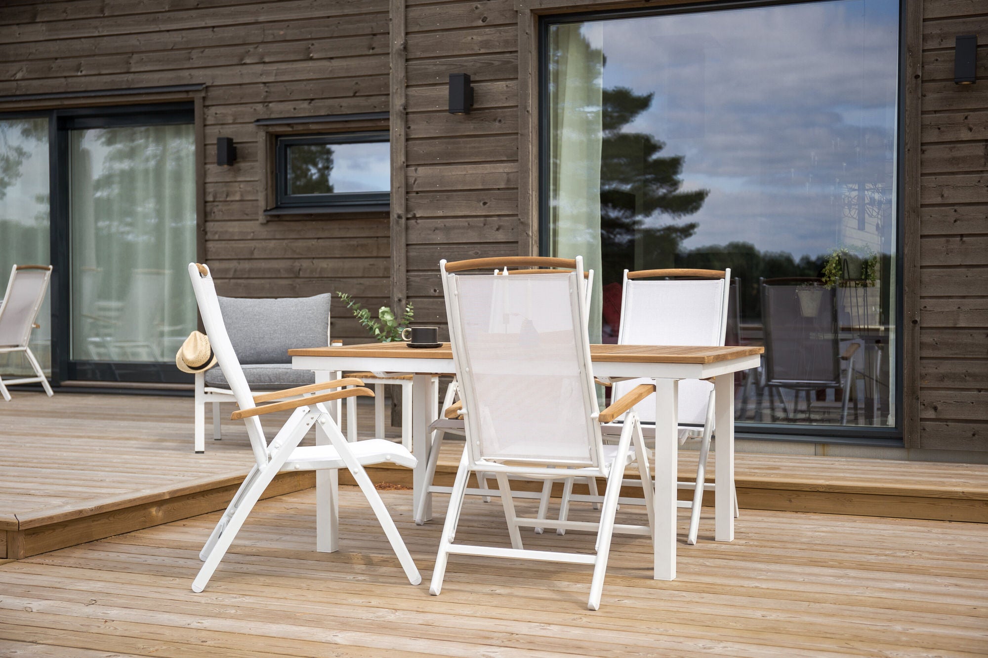 Venture Home Panama 5:pos stol 2-pack - White/Teak