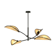 LOTUS 4 SORT/RATTAN Loftlampe