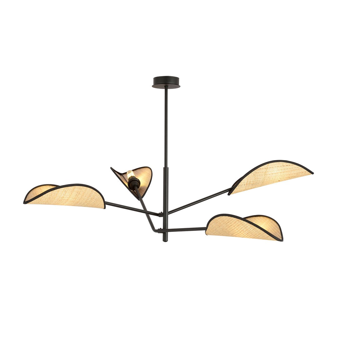 VENE 4 SORT/RATTAN Loftlampe