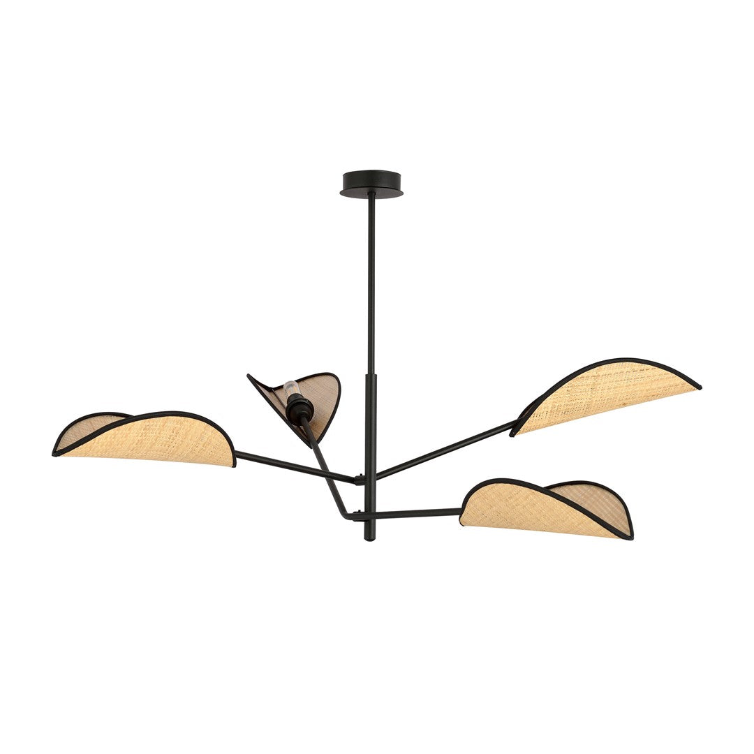 VENE 4 SORT/RATTAN Loftlampe