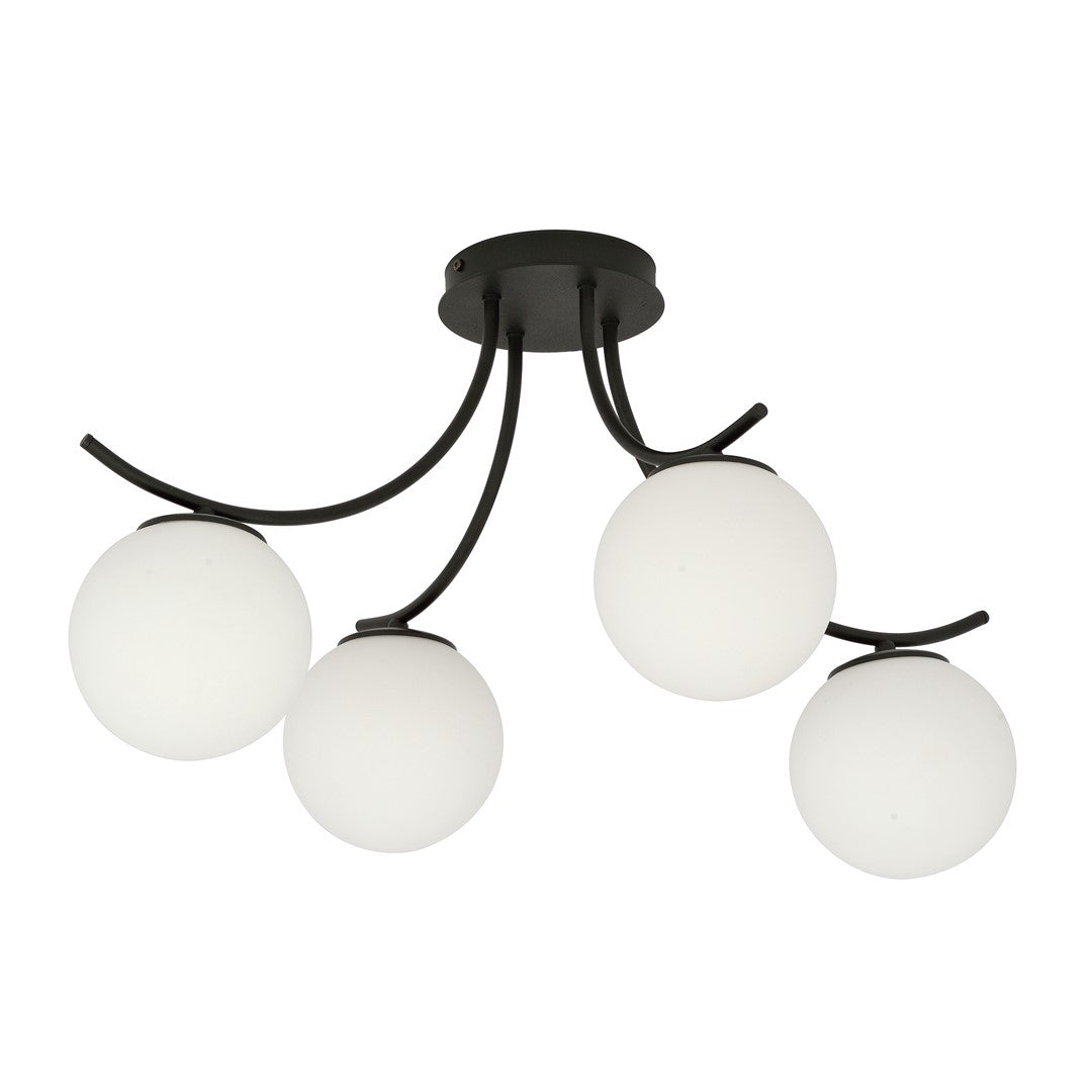 BOSTON 4 SORT/OPAL Loftlampe