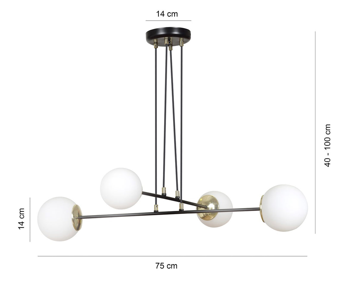 OGNIS 4 SORT Loftlampe