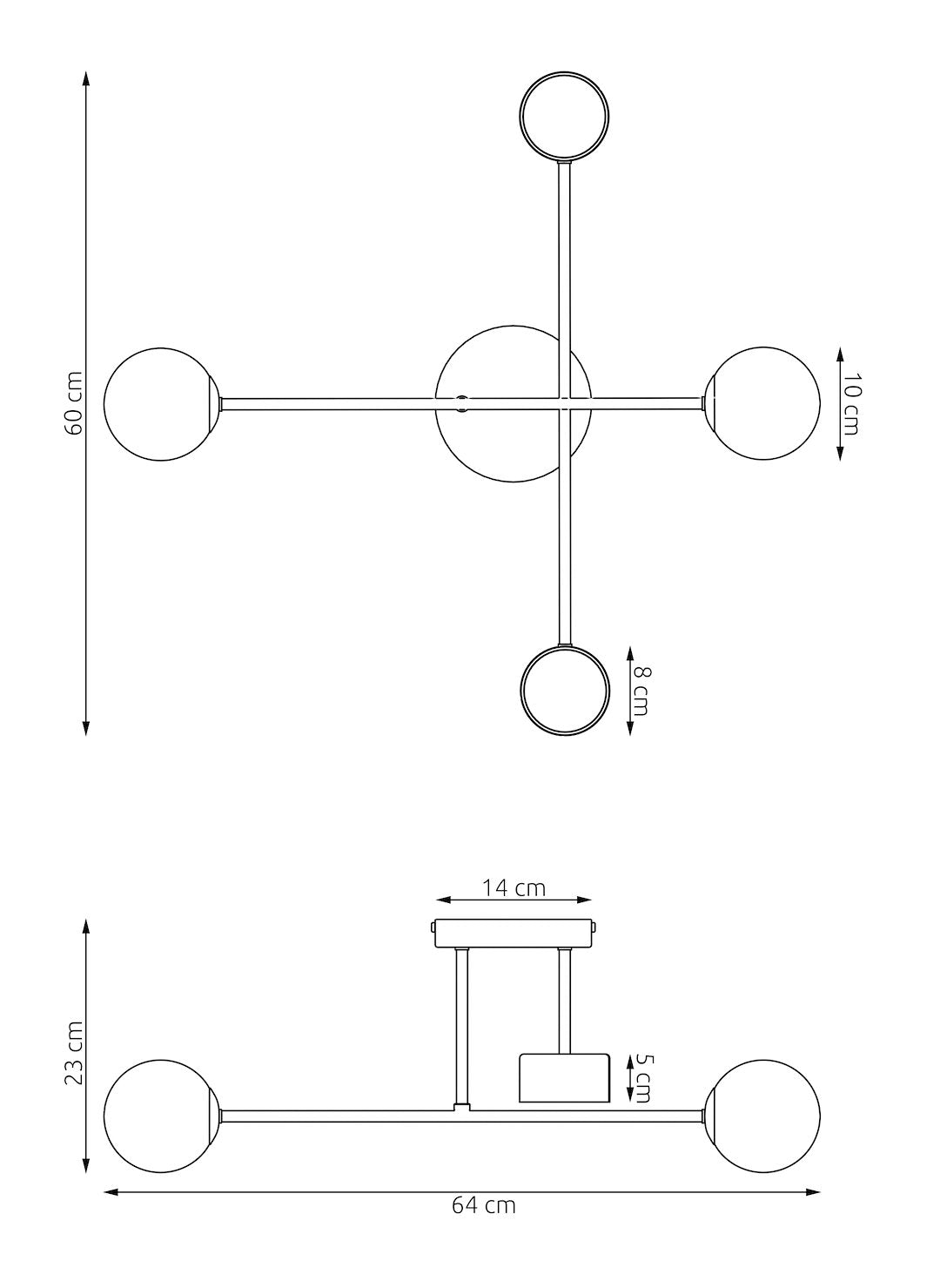 HOLON 4 SORT Loftlampe