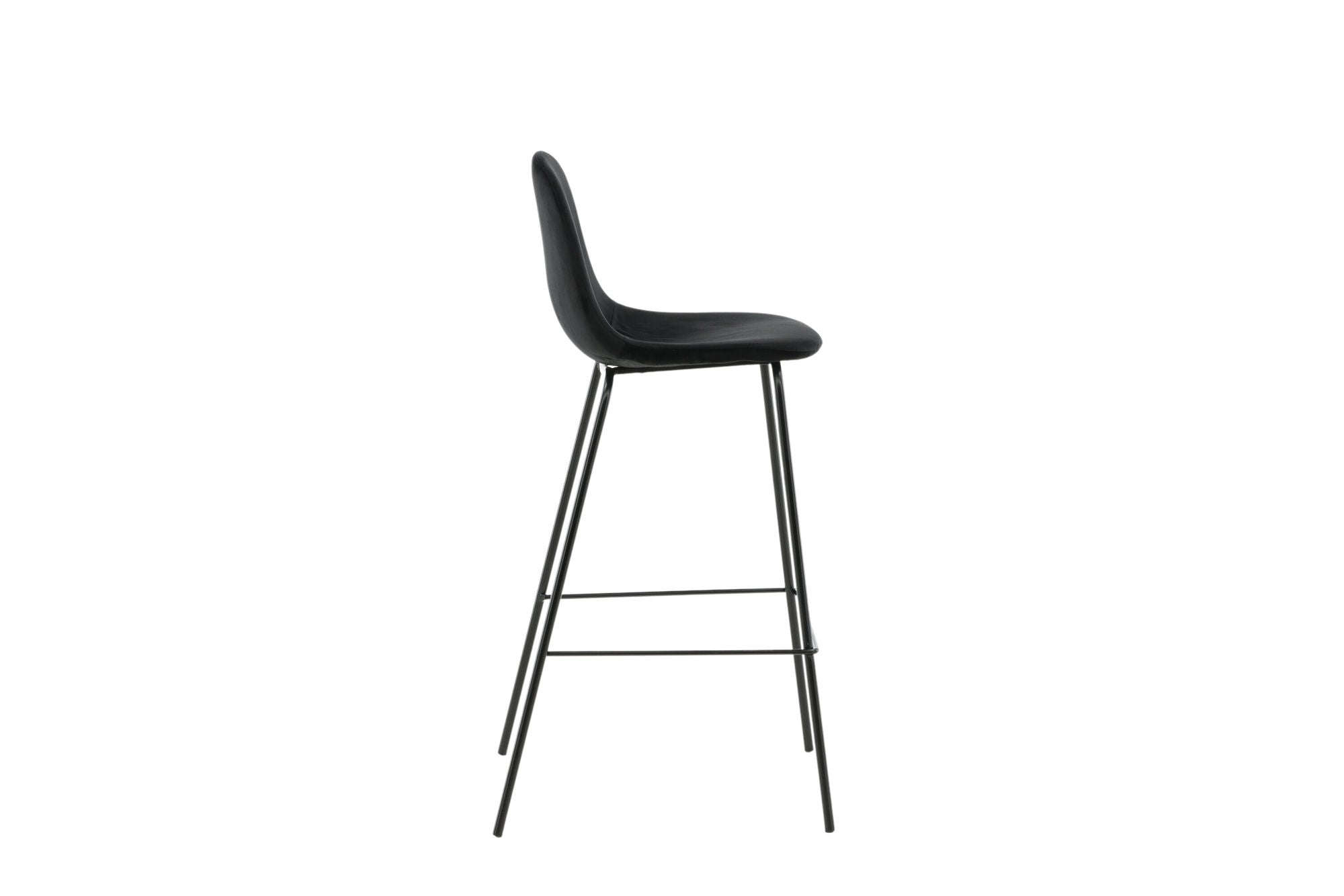 Venture Home Polar Bar stol 2-pack - Black Velvet - Black Legs