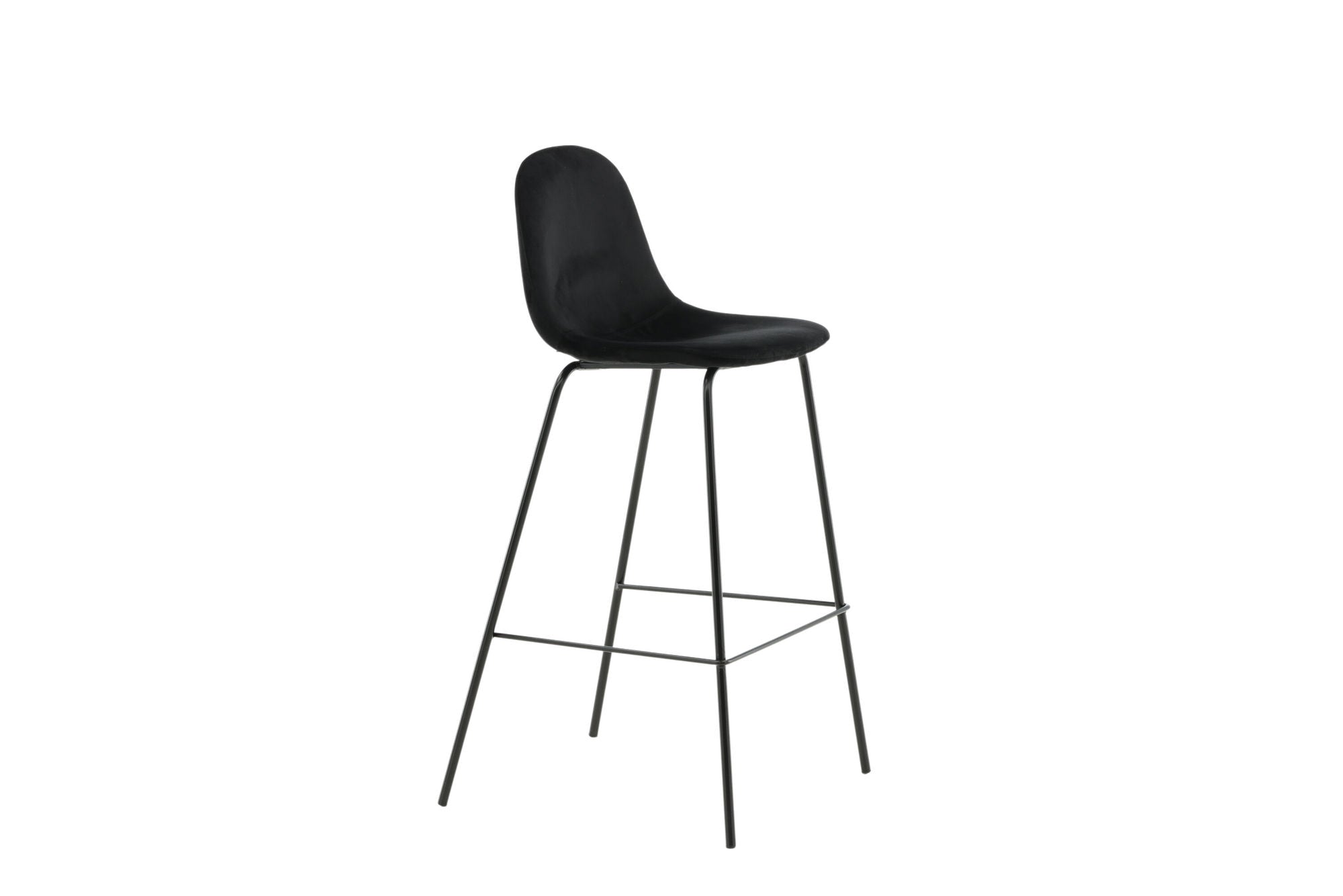 Venture Home Polar Bar stol 2-pack - Black Velvet - Black Legs