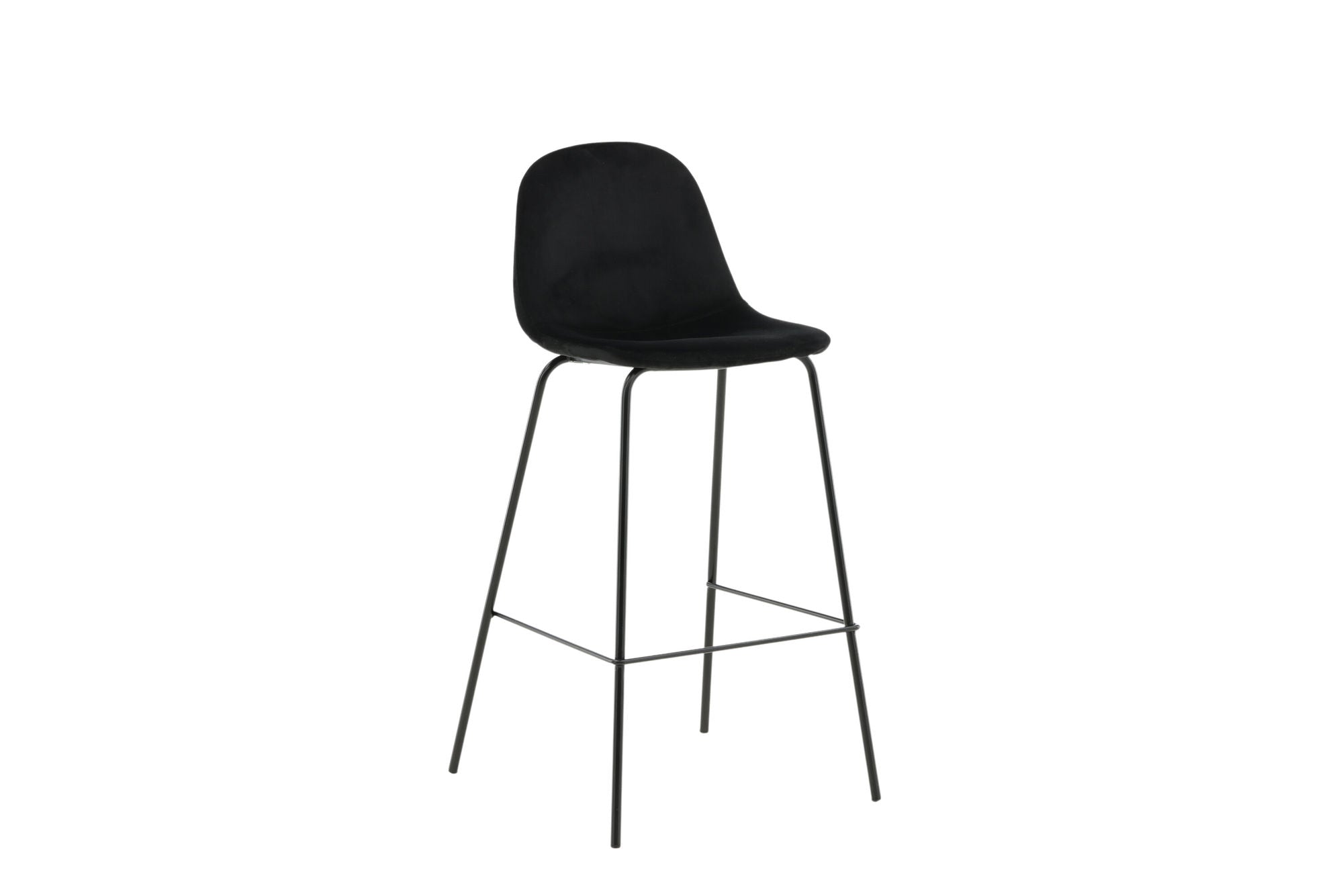 Venture Home Polar Bar stol 2-pack - Black Velvet - Black Legs